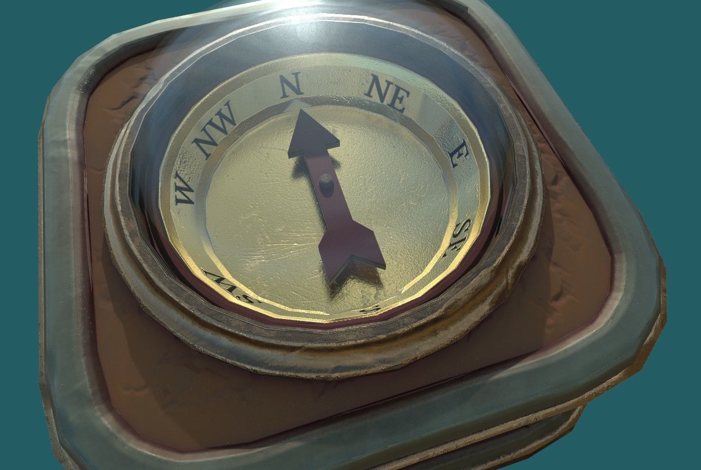 Compass Low-poly 3D model_4