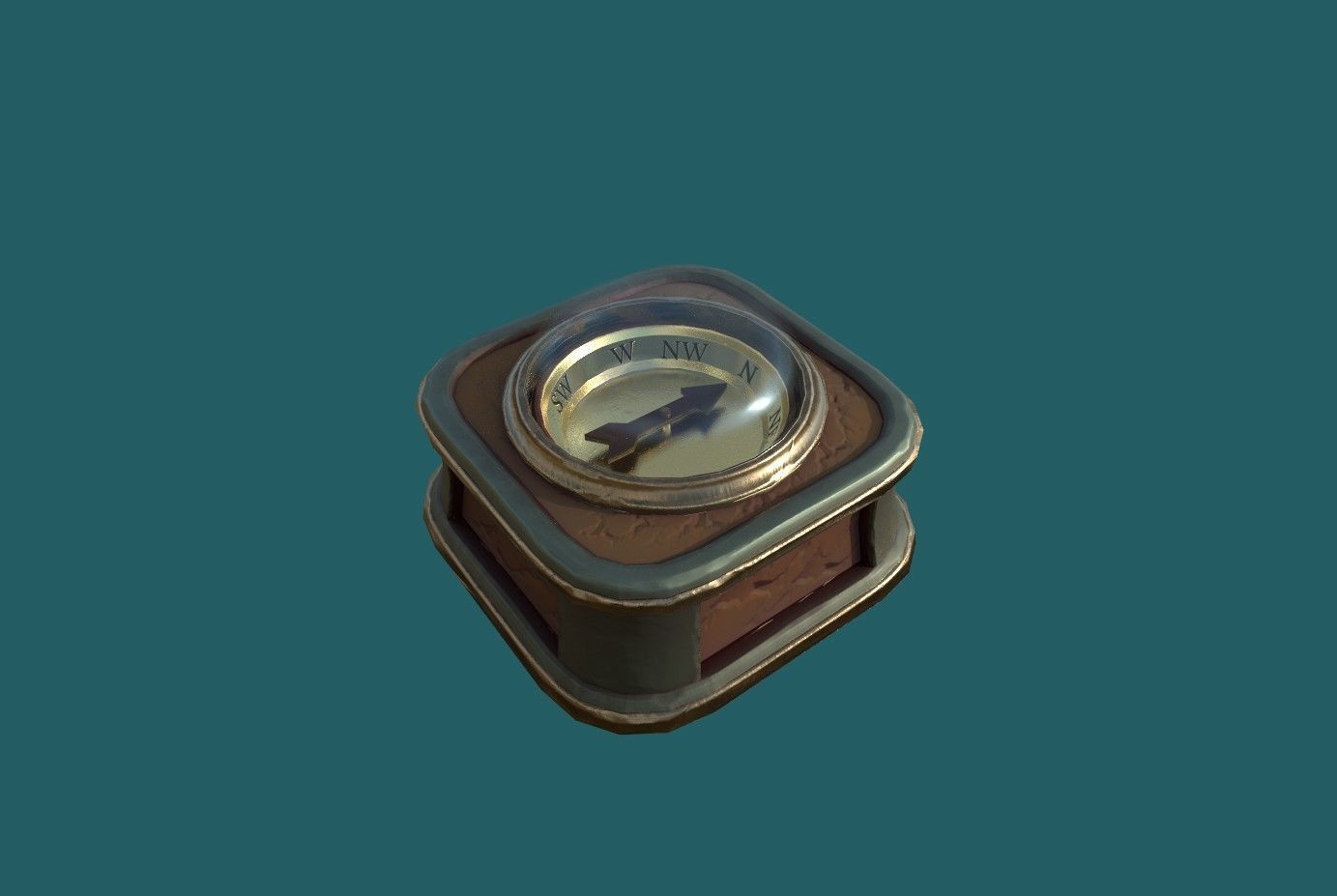 Compass Low-poly 3D model_1