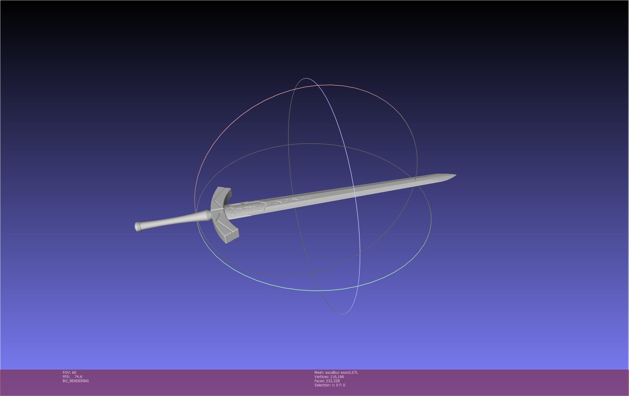 Fate Saber Excalibur Sword Printable Assembly 3D print model_13
