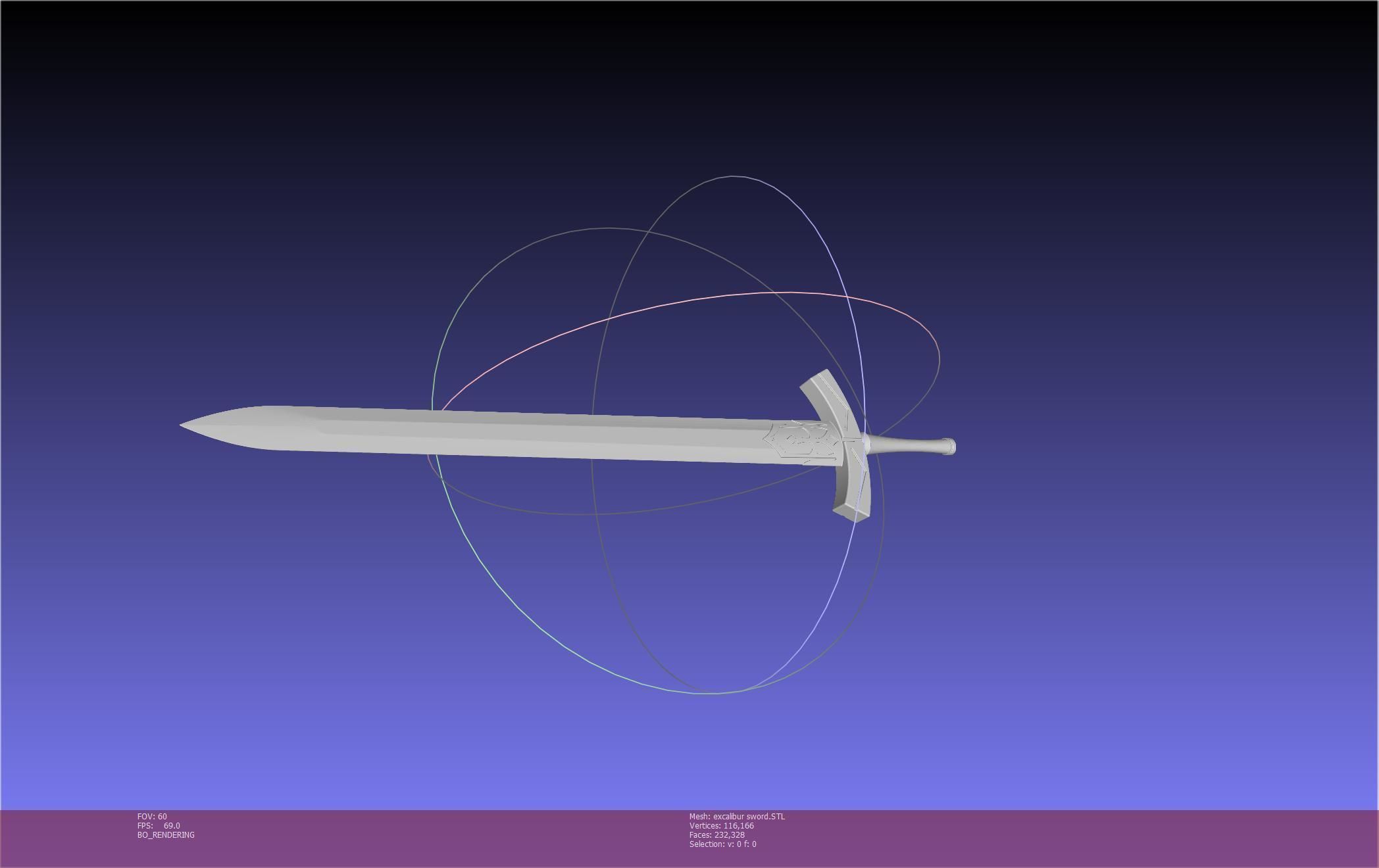 Fate Saber Excalibur Sword Printable Assembly 3D print model_61