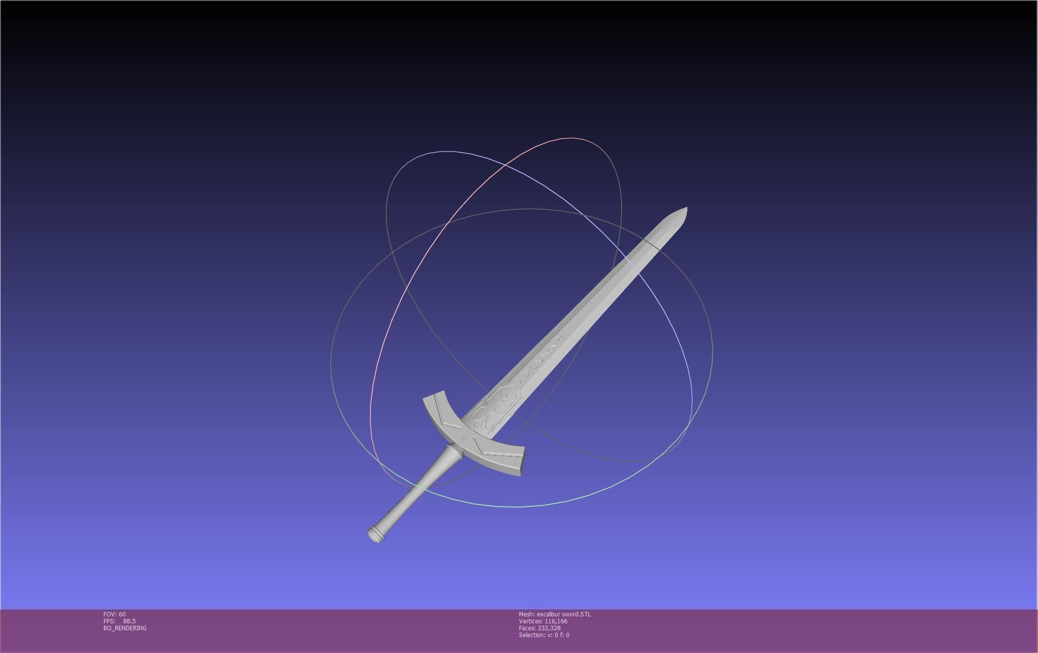 Fate Saber Excalibur Sword Printable Assembly 3D print model_63