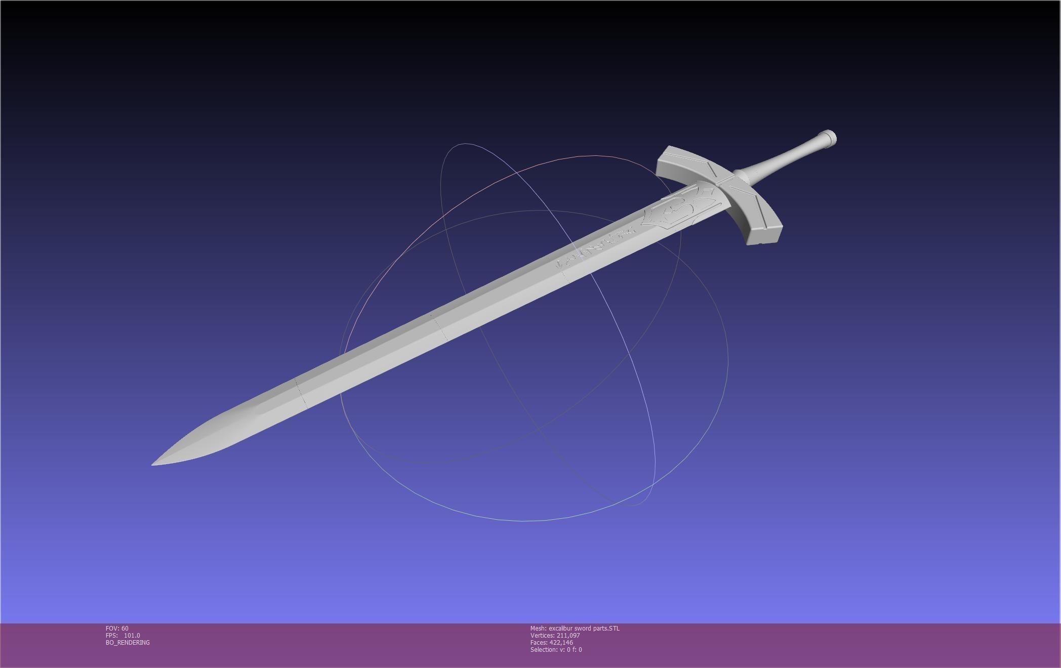 Fate Saber Excalibur Sword Printable Assembly 3D print model_120