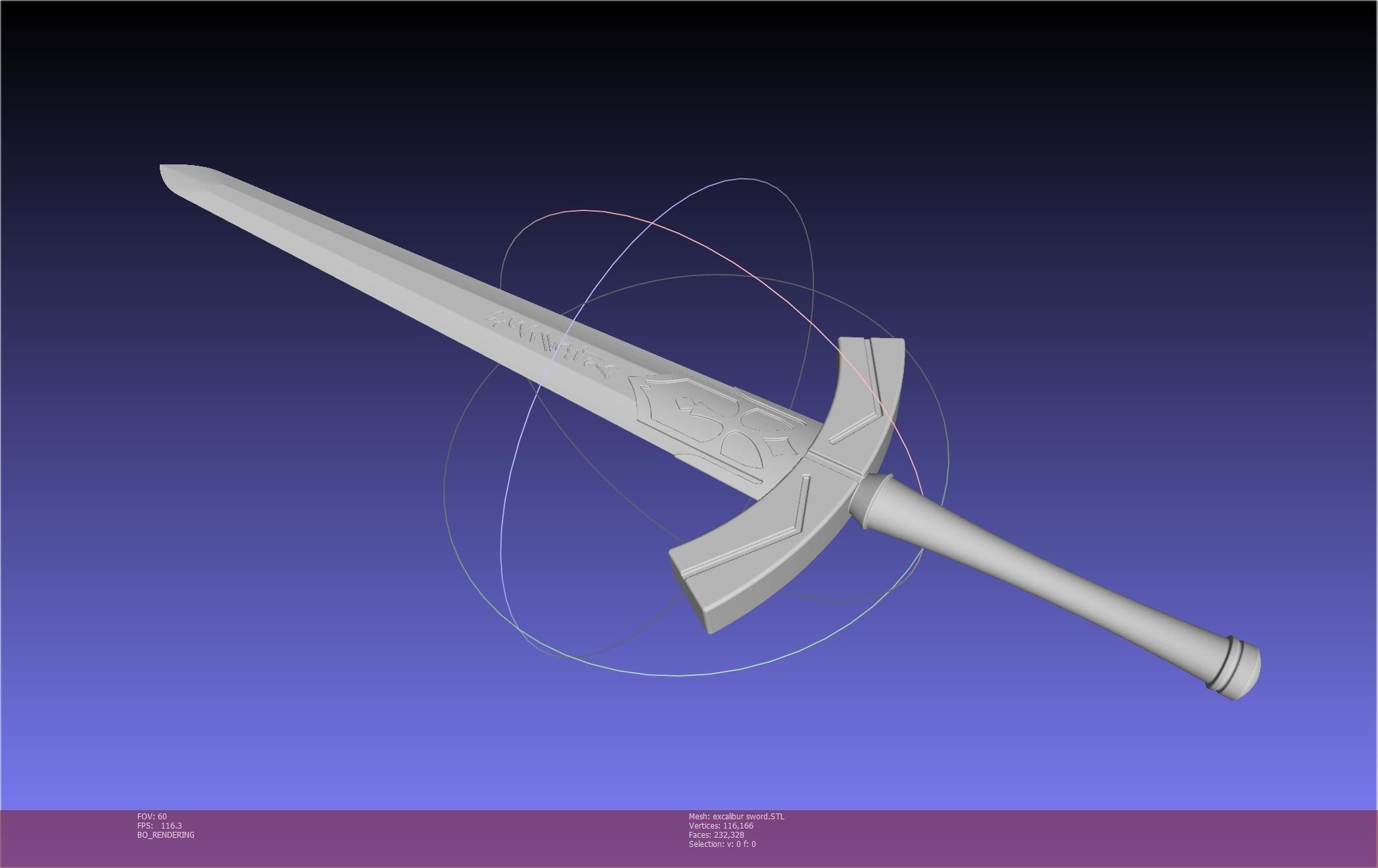 Fate Saber Excalibur Sword Printable Assembly 3D print model_111