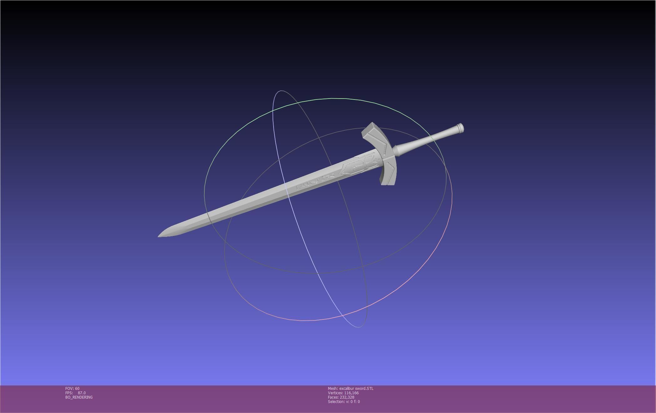 Fate Saber Excalibur Sword Printable Assembly 3D print model_48
