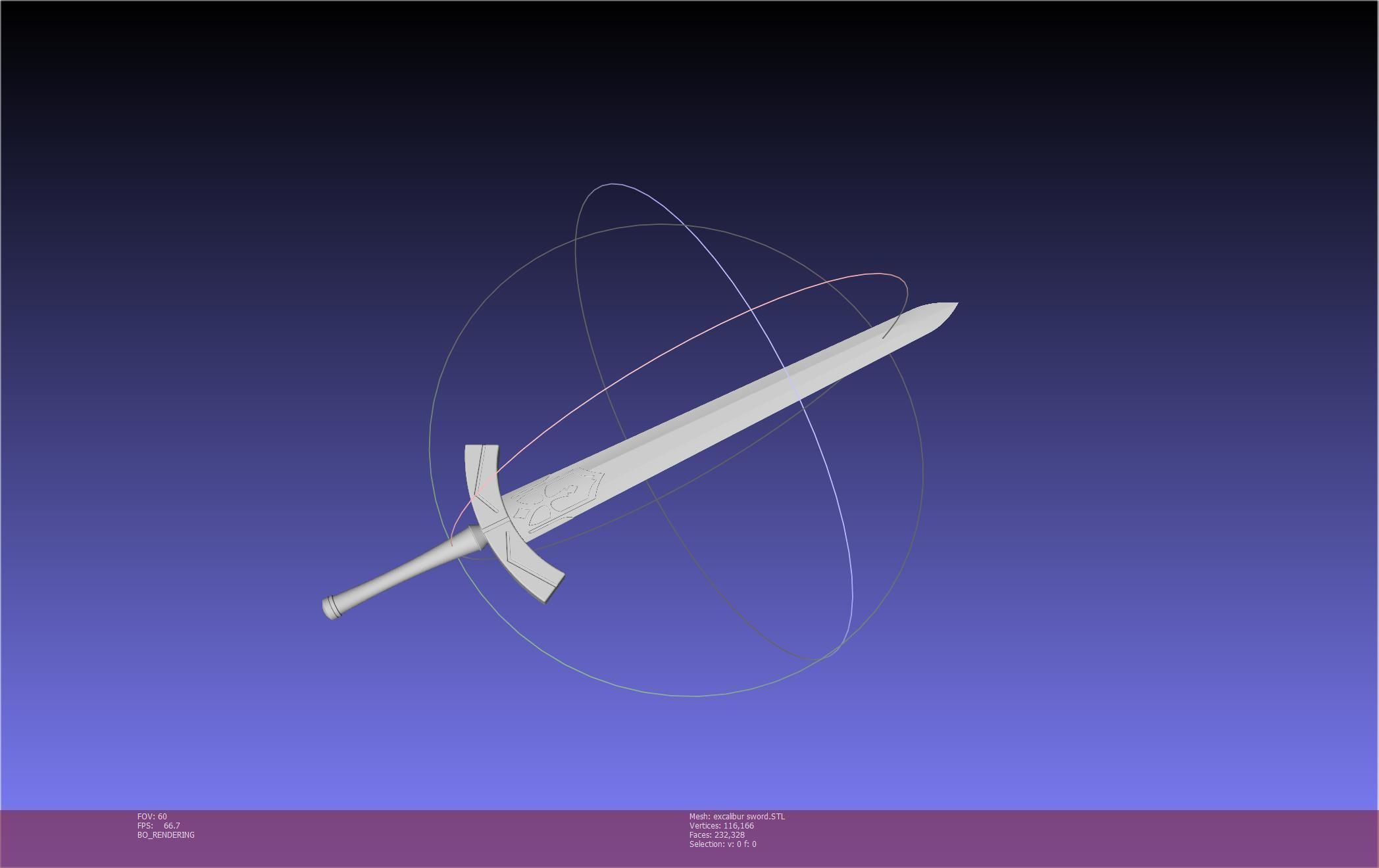 Fate Saber Excalibur Sword Printable Assembly 3D print model_23