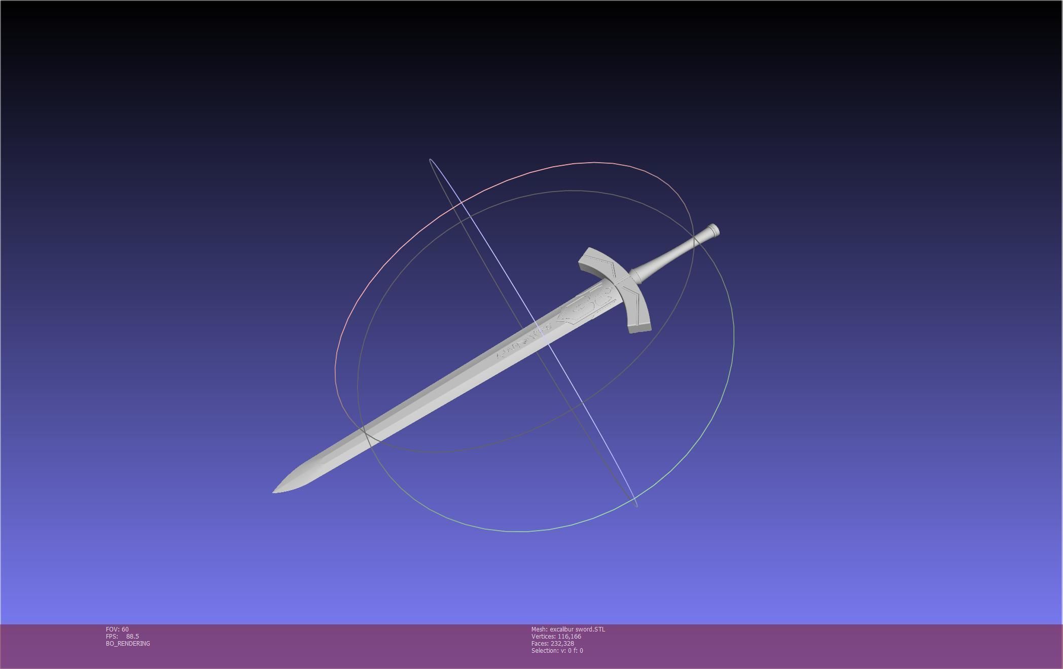 Fate Saber Excalibur Sword Printable Assembly 3D print model_50