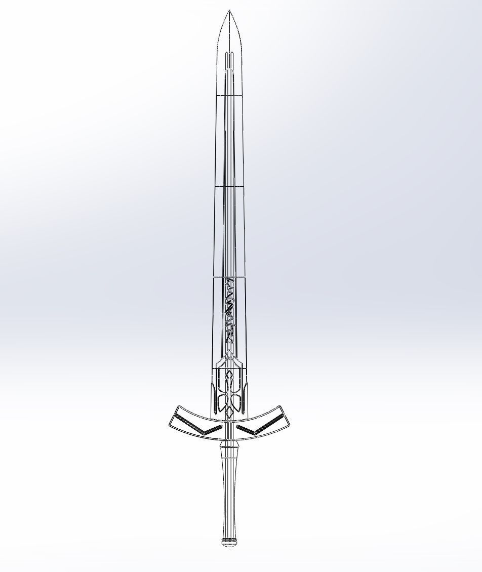 Fate Saber Excalibur Sword Printable Assembly 3D print model_1