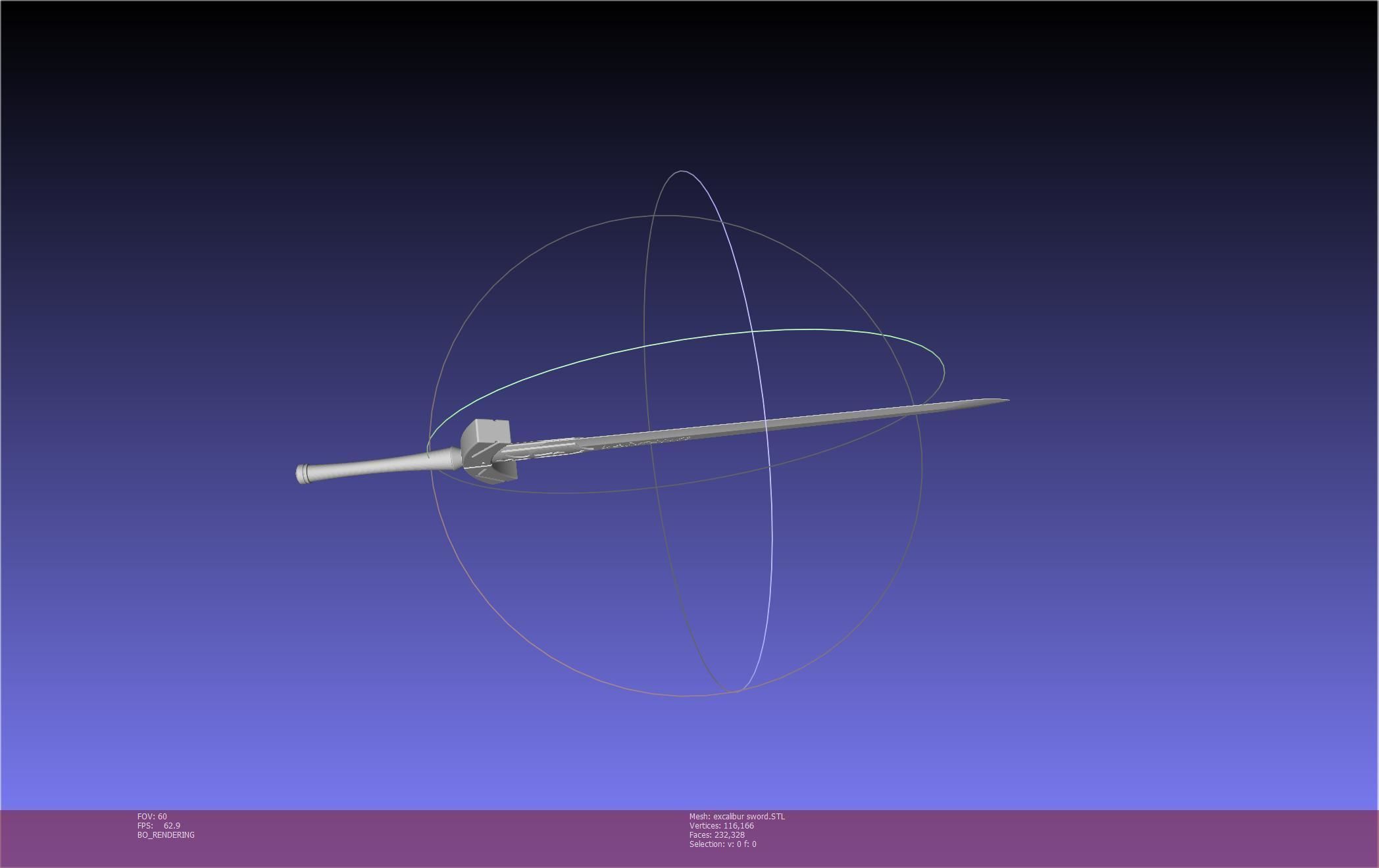 Fate Saber Excalibur Sword Printable Assembly 3D print model_24