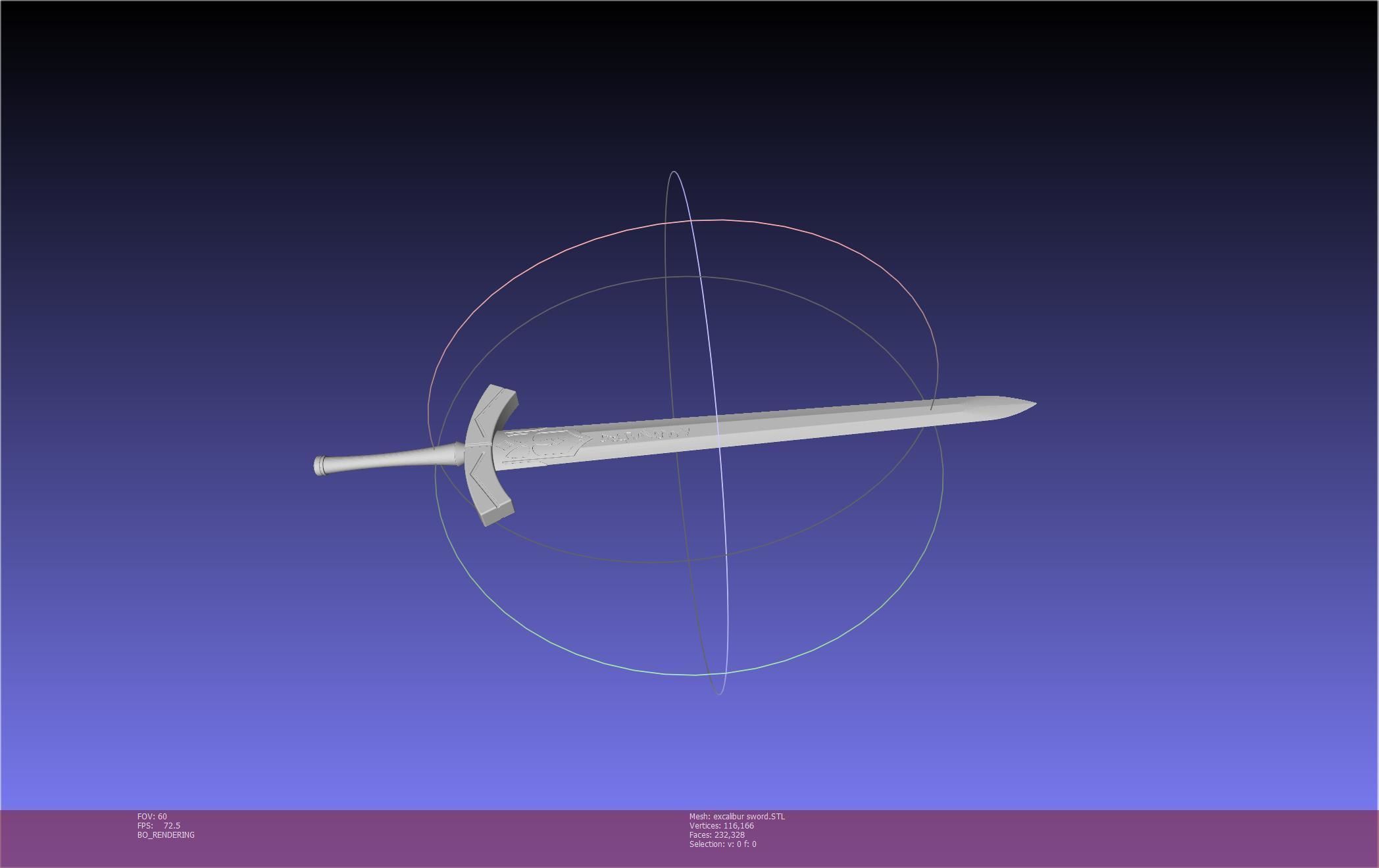 Fate Saber Excalibur Sword Printable Assembly 3D print model_22