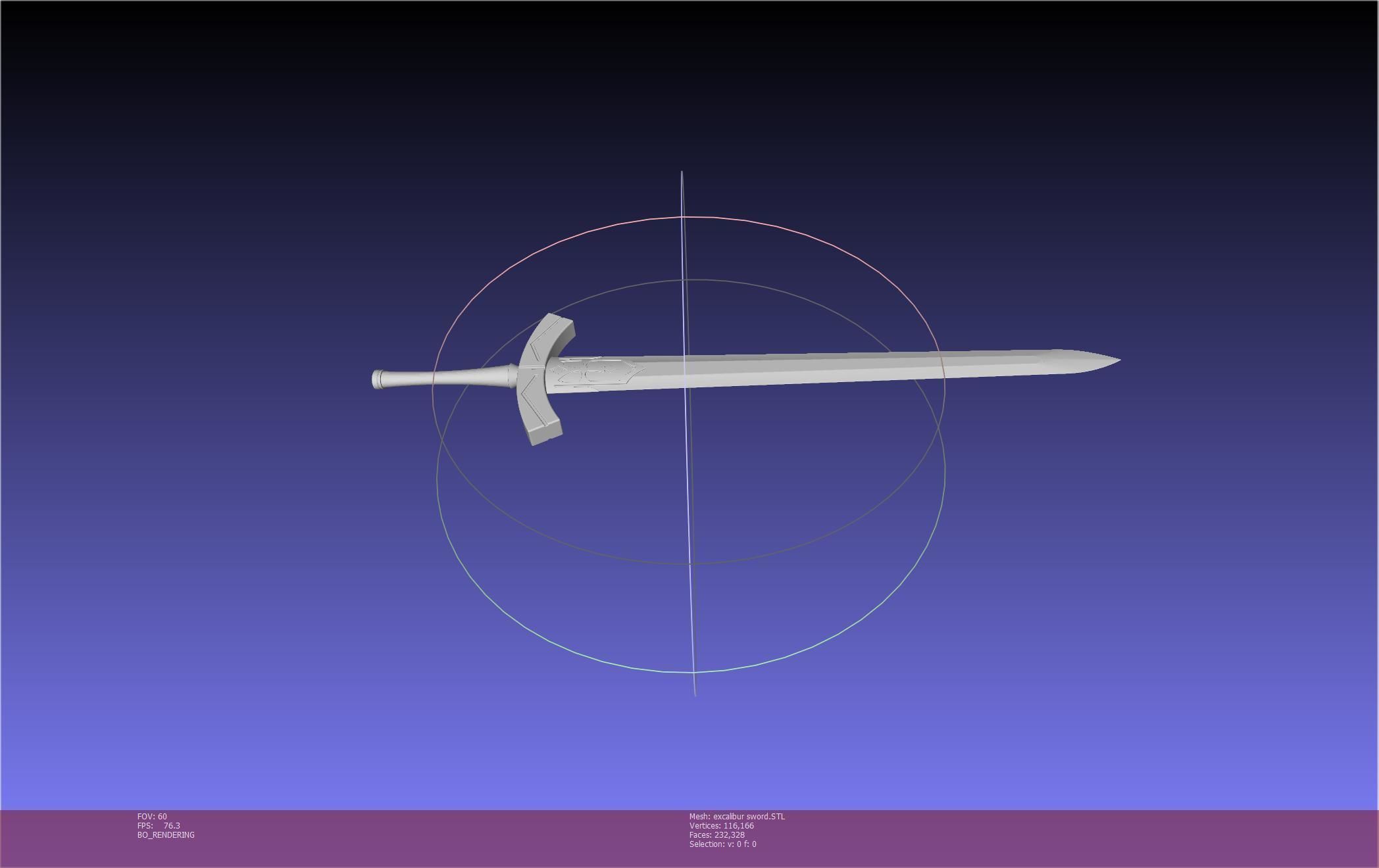 Fate Saber Excalibur Sword Printable Assembly 3D print model_45