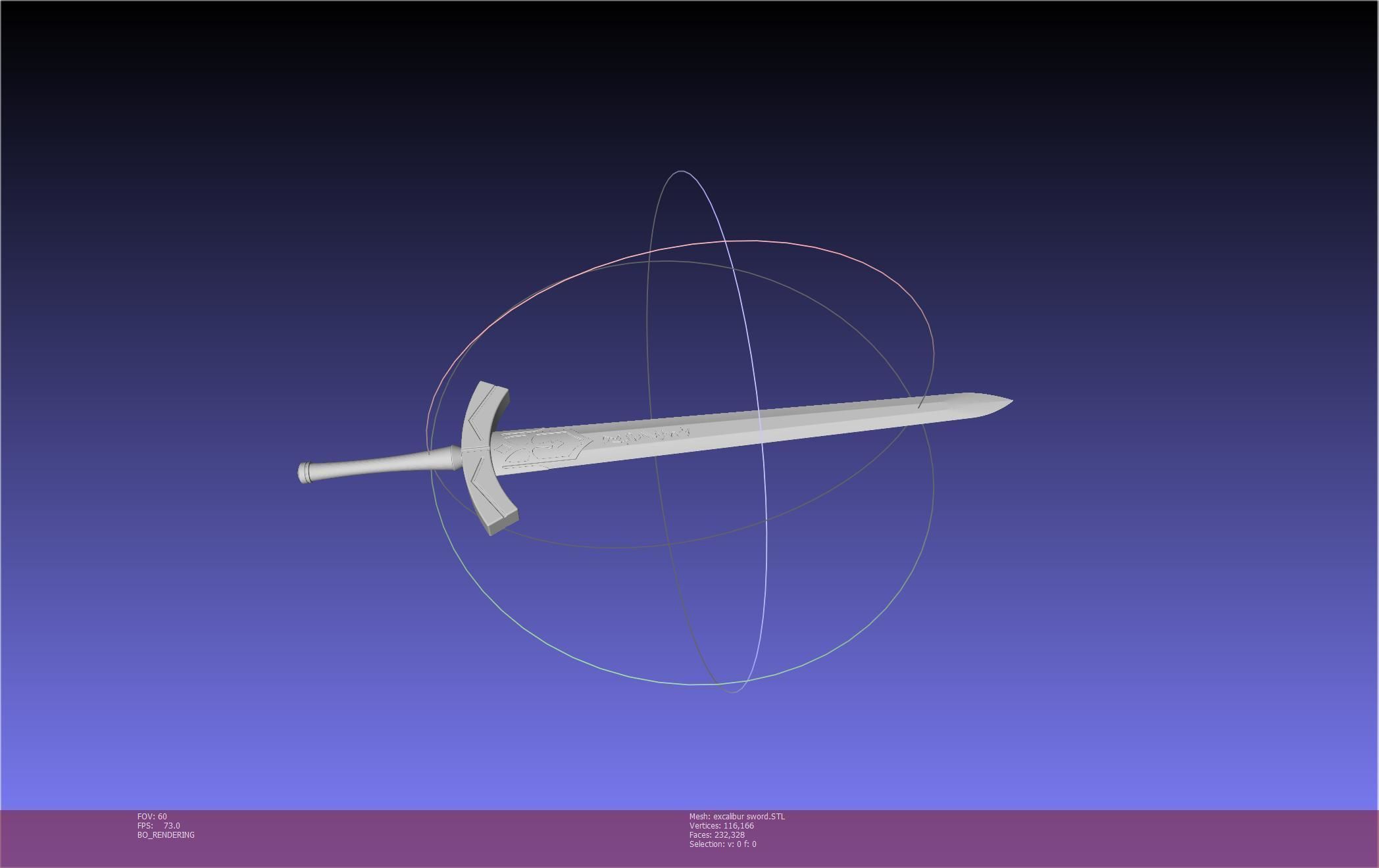 Fate Saber Excalibur Sword Printable Assembly 3D print model_11