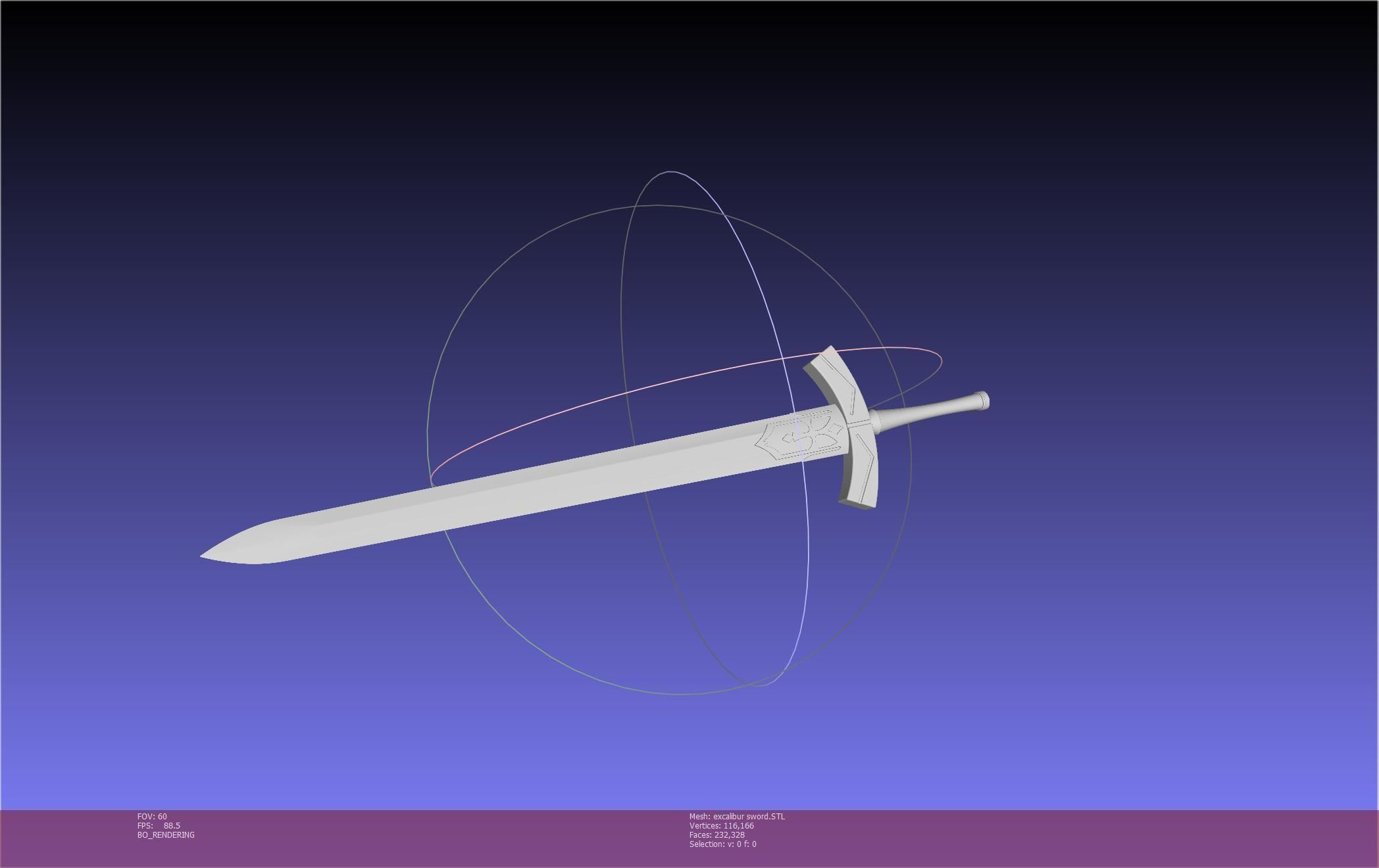 Fate Saber Excalibur Sword Printable Assembly 3D print model_54