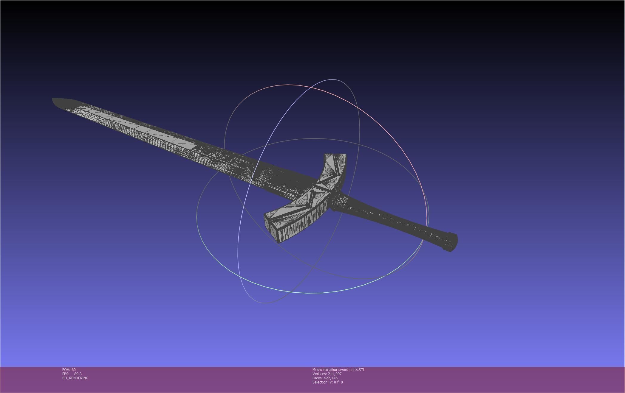 Fate Saber Excalibur Sword Printable Assembly 3D print model_125