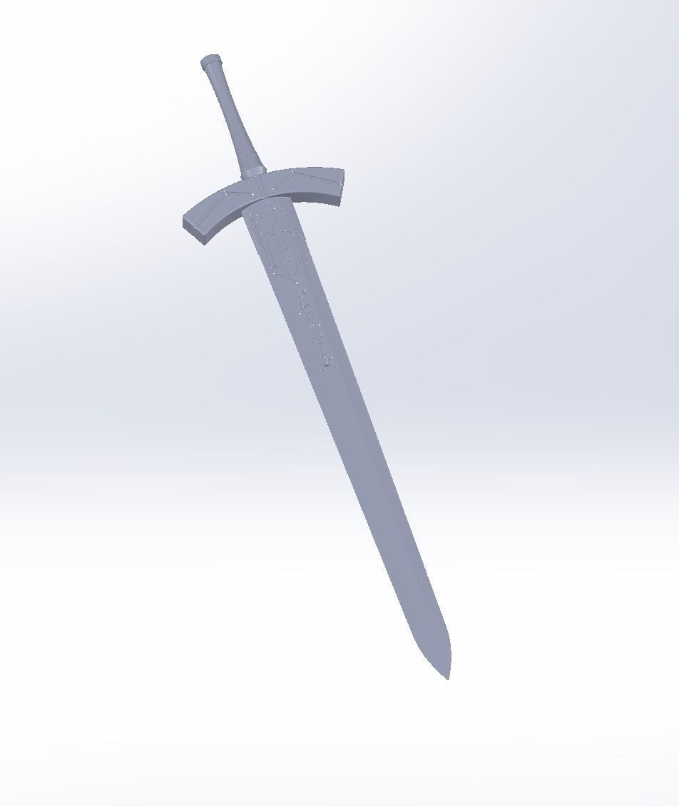 Fate Saber Excalibur Sword Printable Assembly 3D print model_5