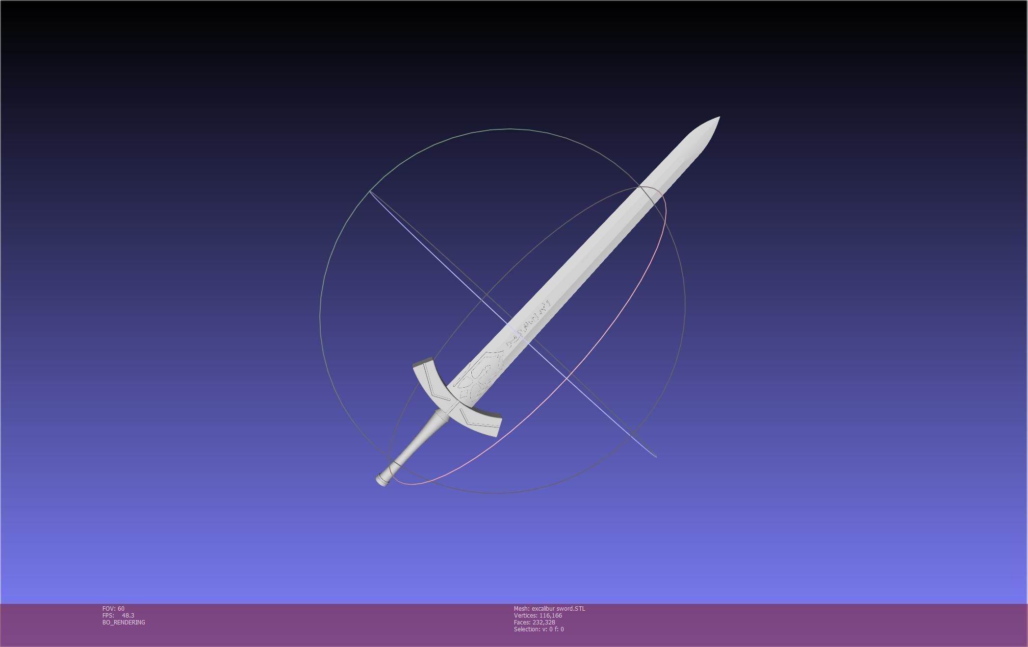 Fate Saber Excalibur Sword Printable Assembly 3D print model_68