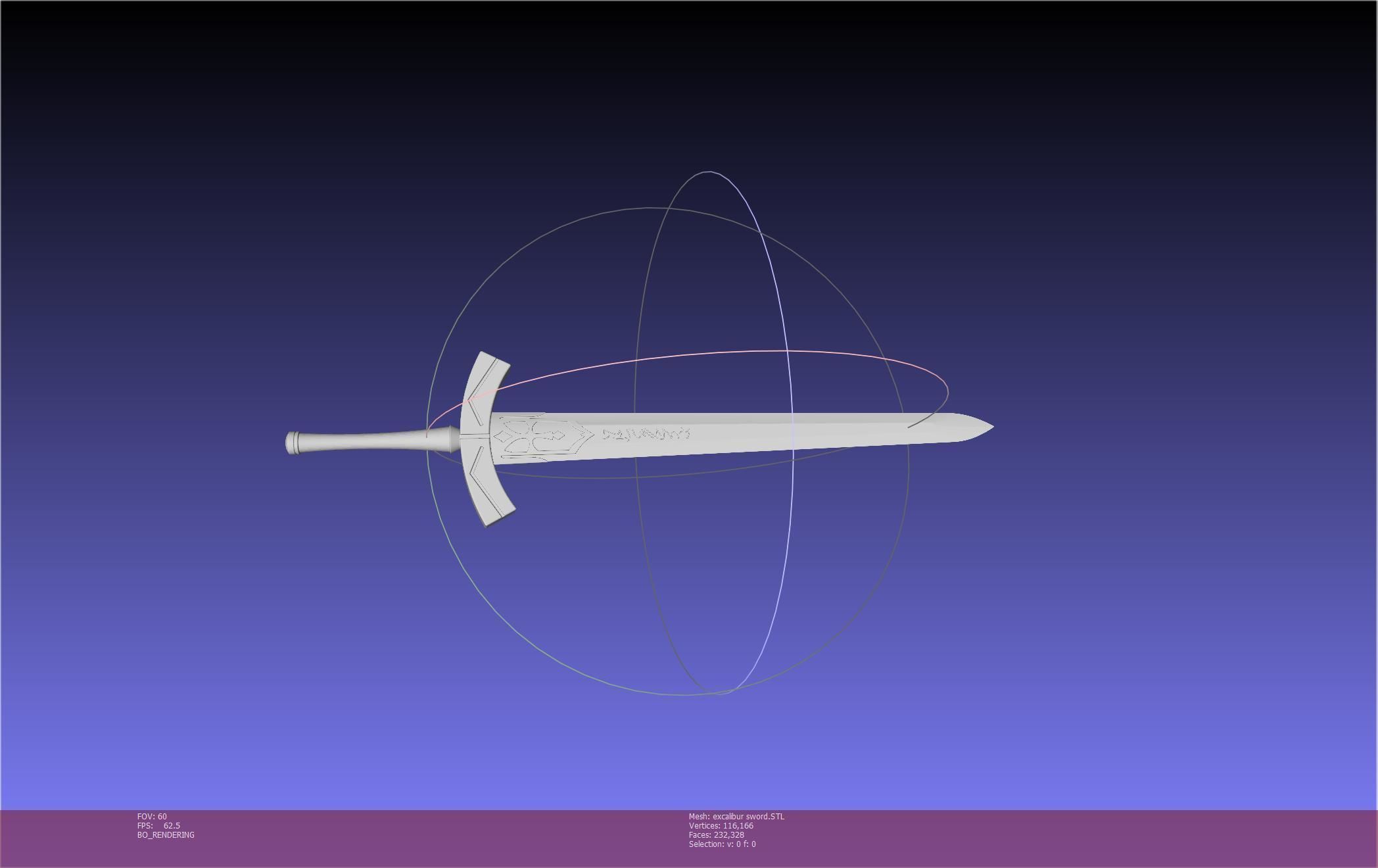 Fate Saber Excalibur Sword Printable Assembly 3D print model_17