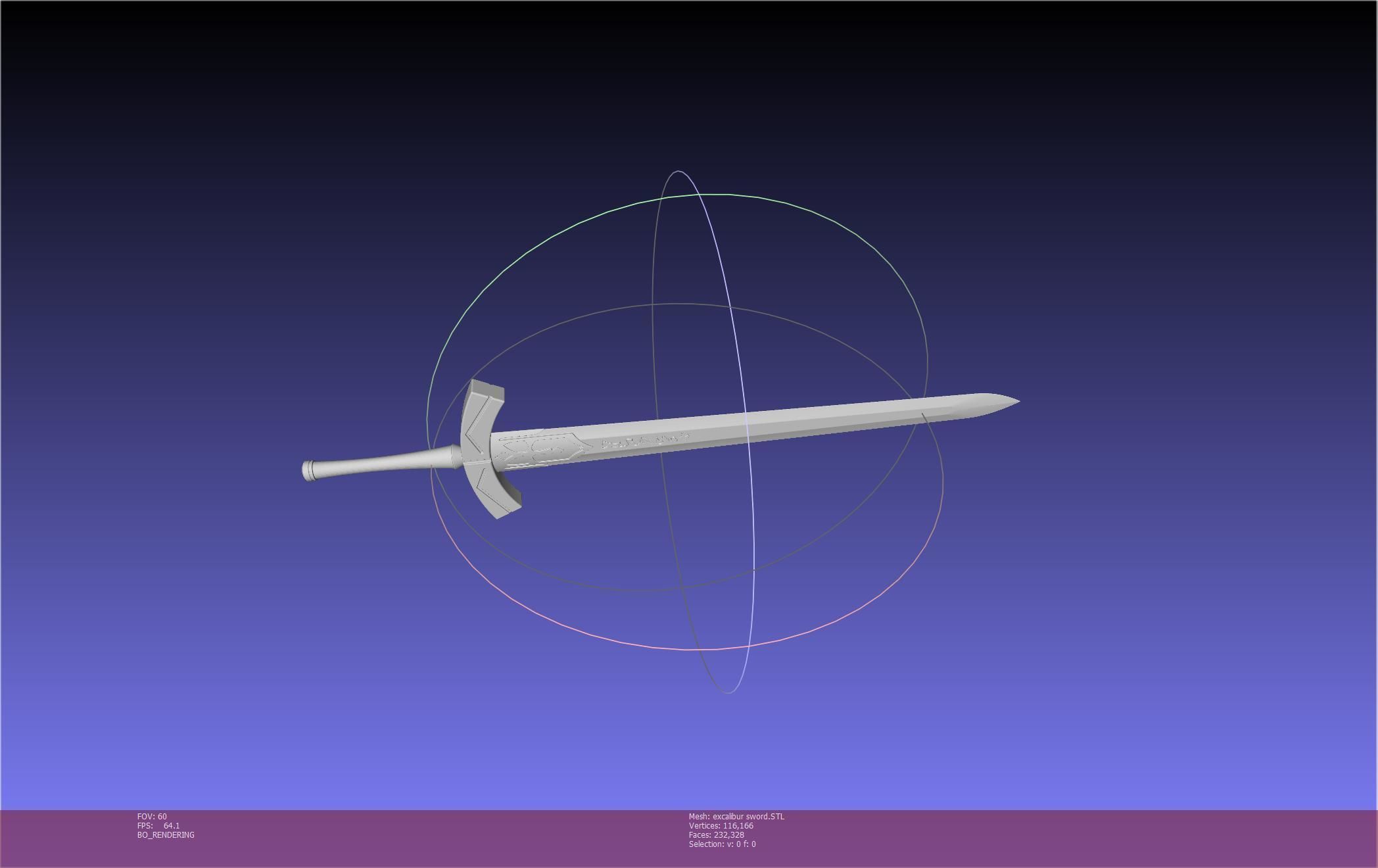 Fate Saber Excalibur Sword Printable Assembly 3D print model_15