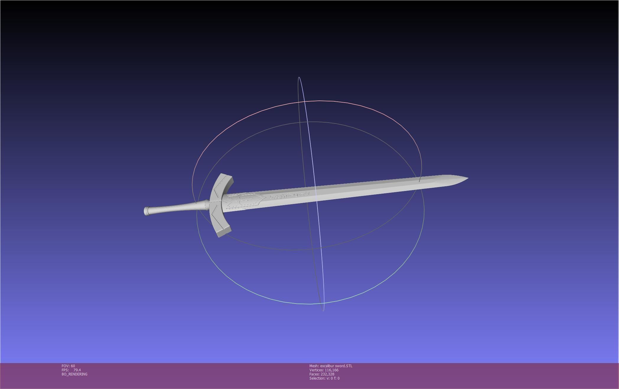 Fate Saber Excalibur Sword Printable Assembly 3D print model_9