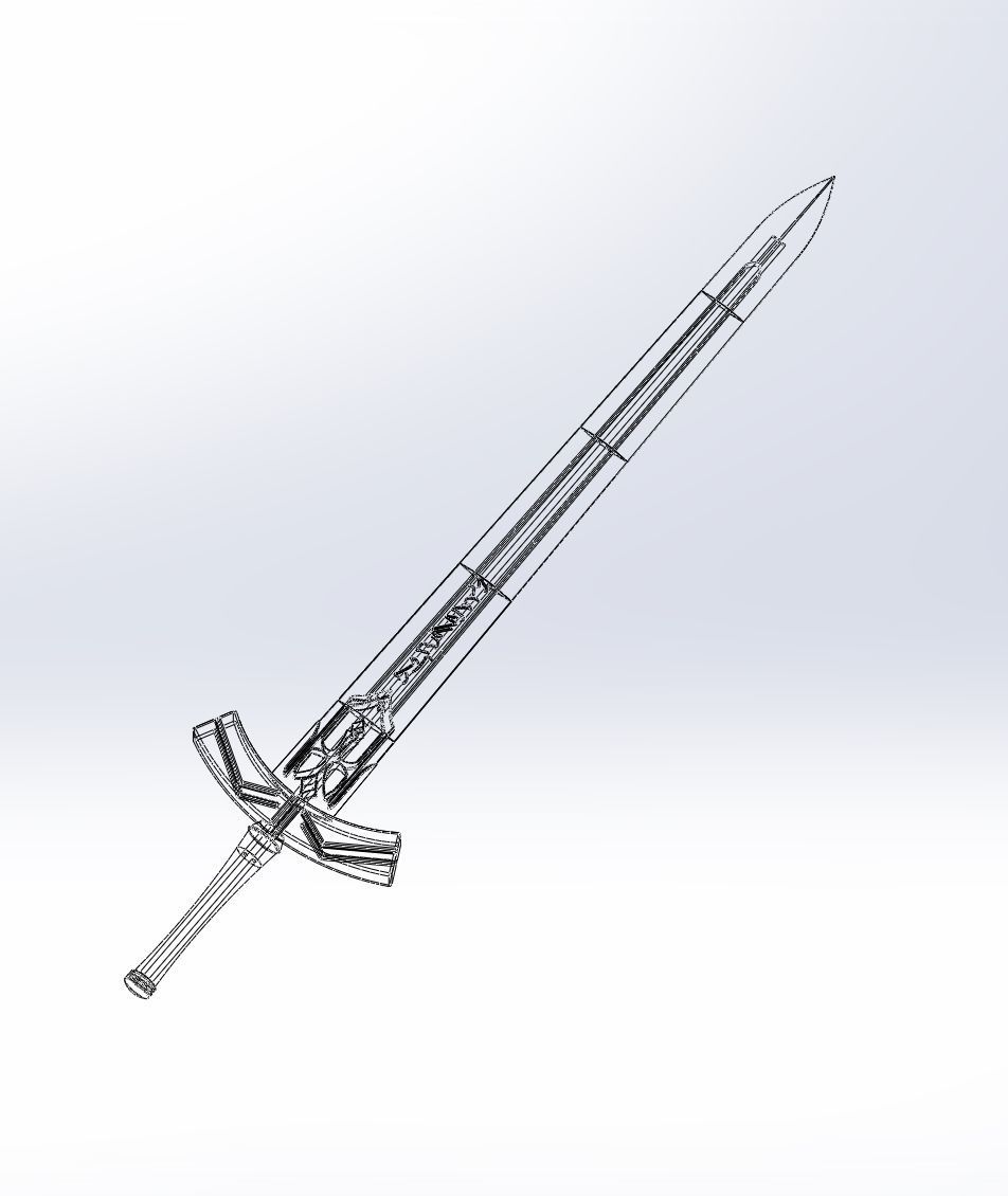Fate Saber Excalibur Sword Printable Assembly 3D print model_6