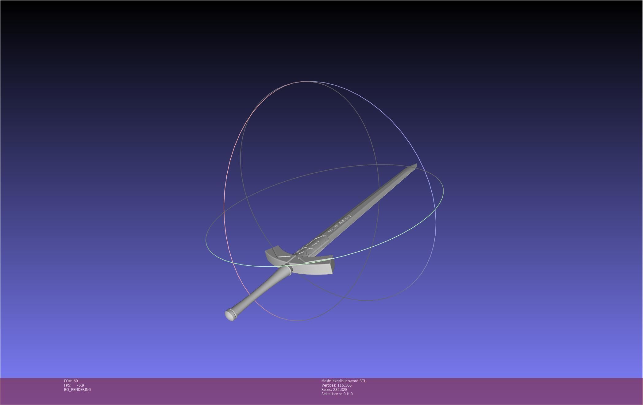 Fate Saber Excalibur Sword Printable Assembly 3D print model_66