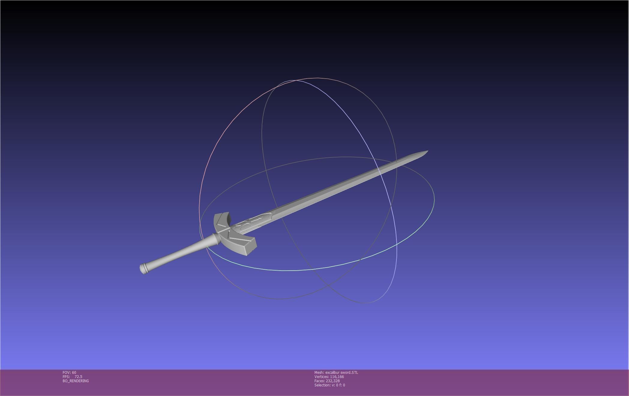 Fate Saber Excalibur Sword Printable Assembly 3D print model_20