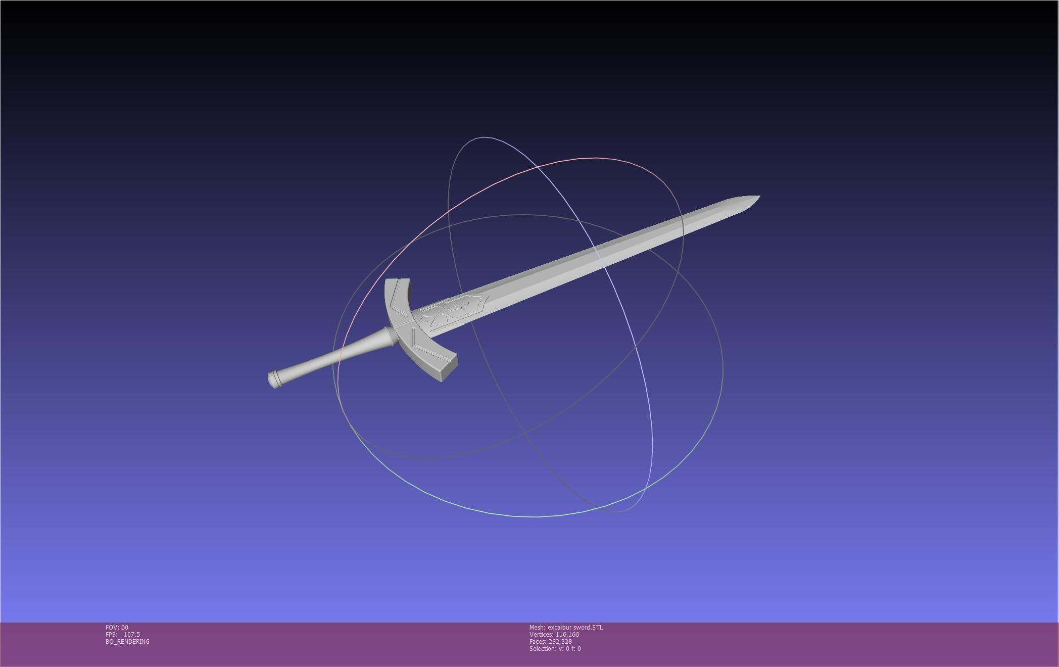 Fate Saber Excalibur Sword Printable Assembly 3D print model_39