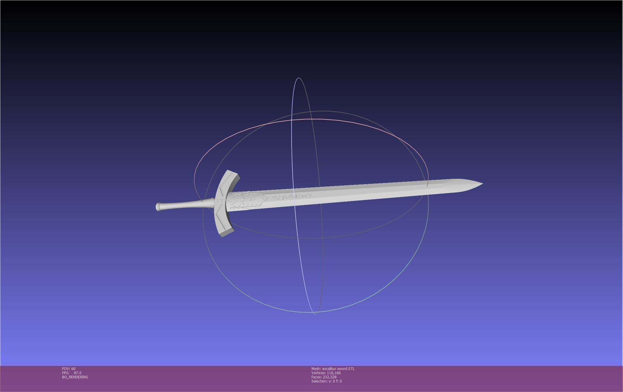 Fate Saber Excalibur Sword Printable Assembly 3D print model_10