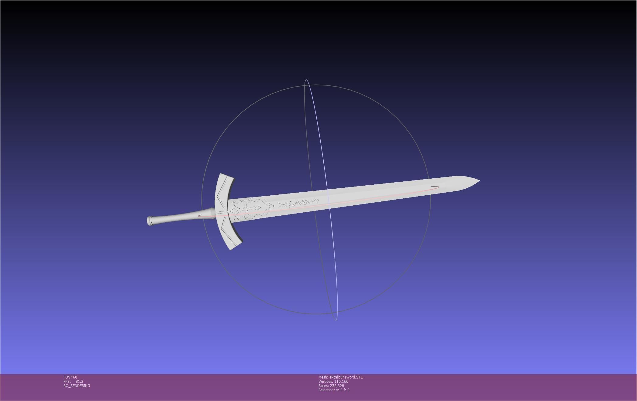 Fate Saber Excalibur Sword Printable Assembly 3D print model_14