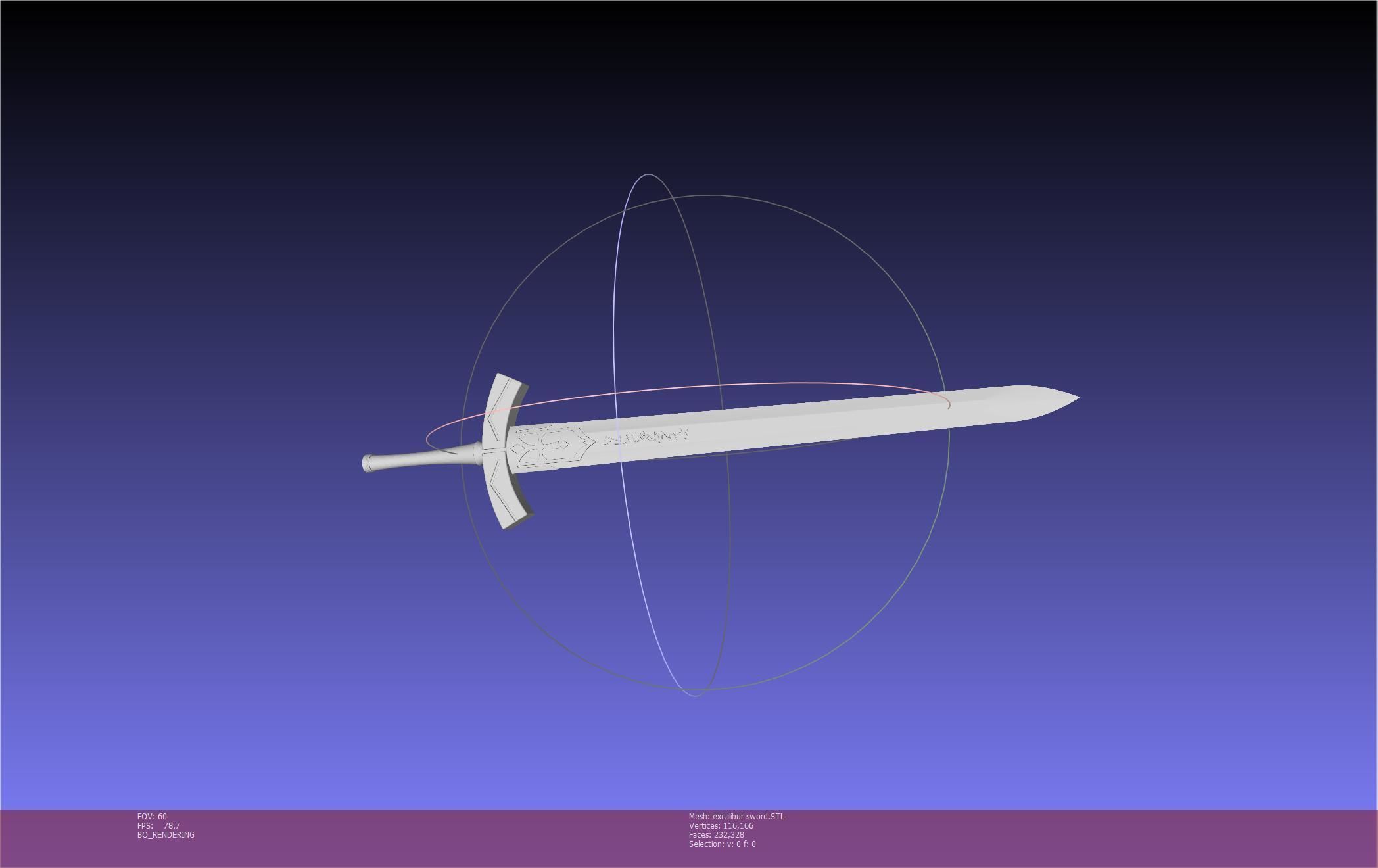 Fate Saber Excalibur Sword Printable Assembly 3D print model_25