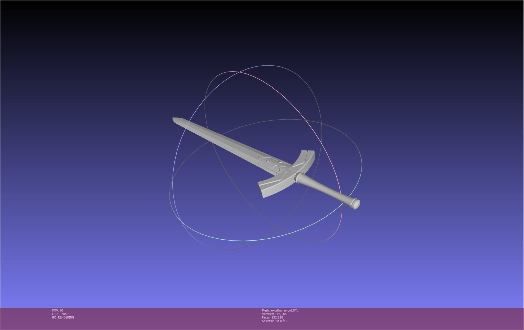 Fate Saber Excalibur Sword Printable Assembly 3D print model_38