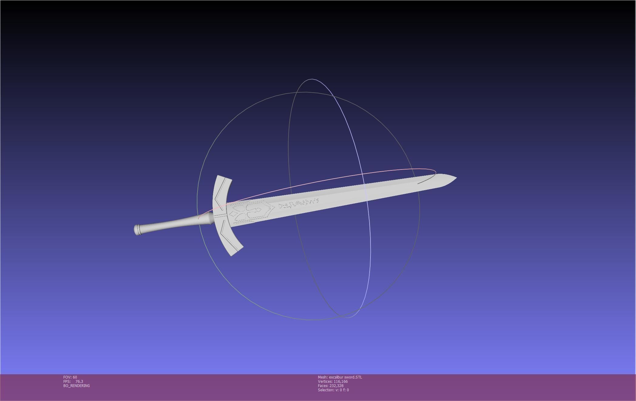 Fate Saber Excalibur Sword Printable Assembly 3D print model_8