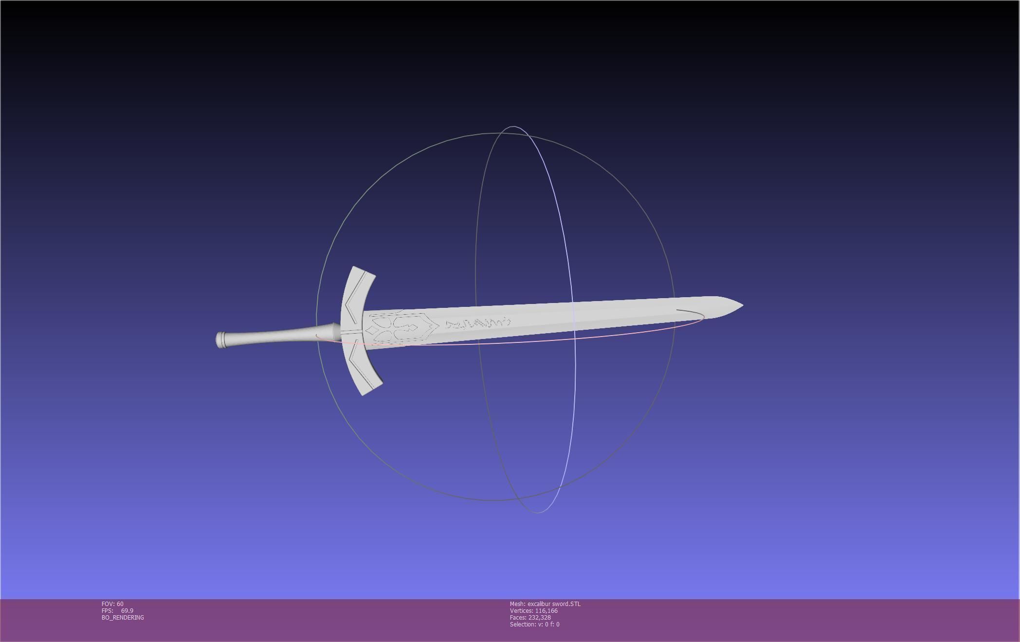 Fate Saber Excalibur Sword Printable Assembly 3D print model_16