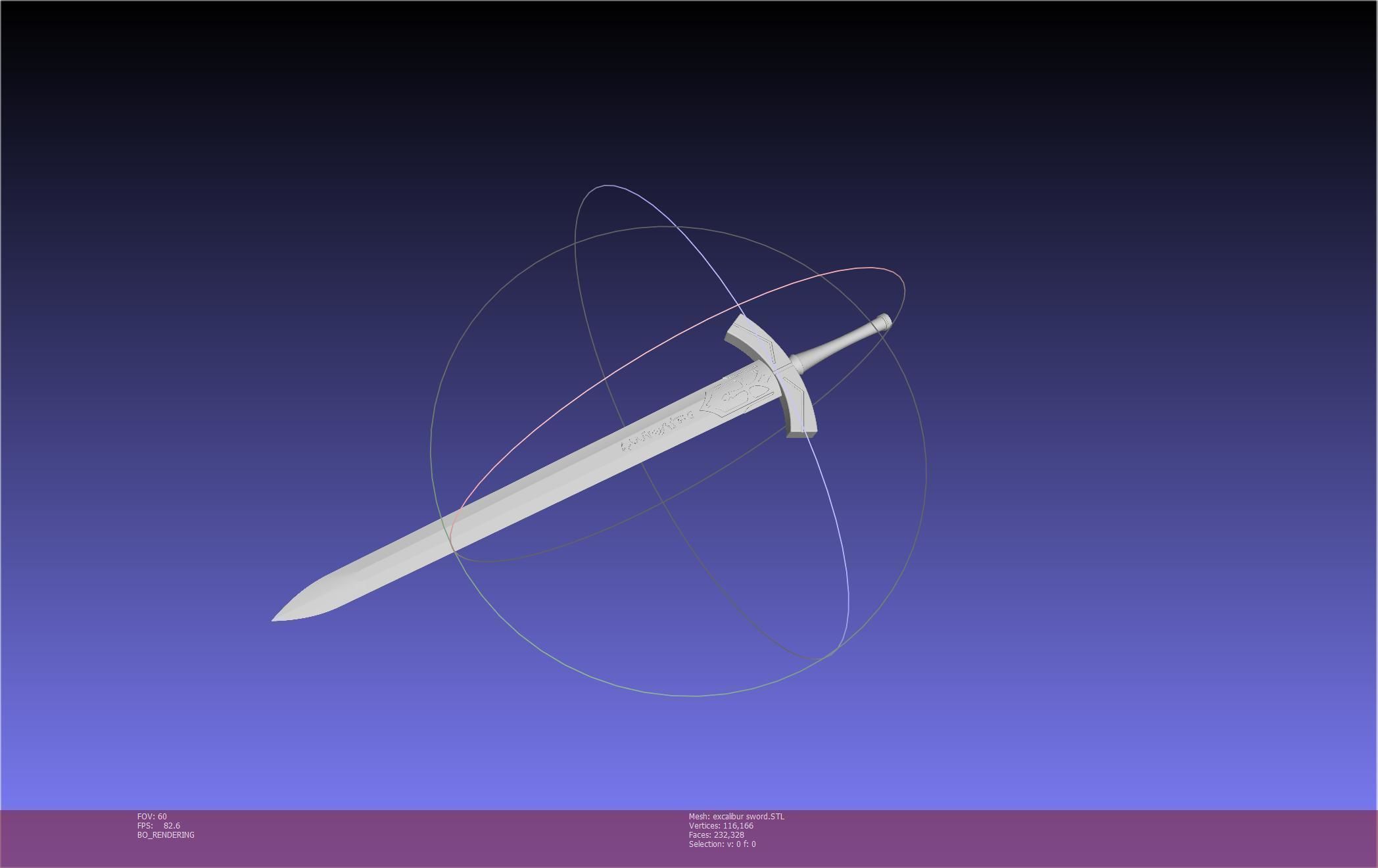 Fate Saber Excalibur Sword Printable Assembly 3D print model_90