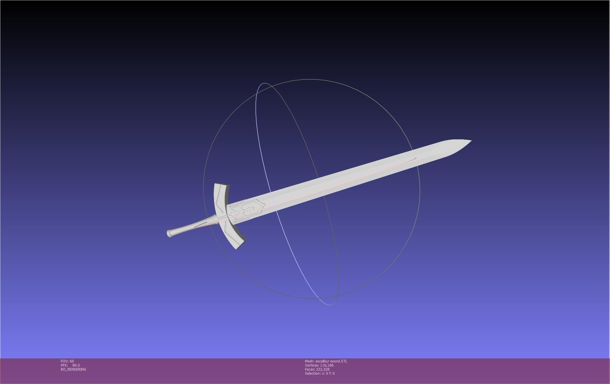 Fate Saber Excalibur Sword Printable Assembly 3D print model_21