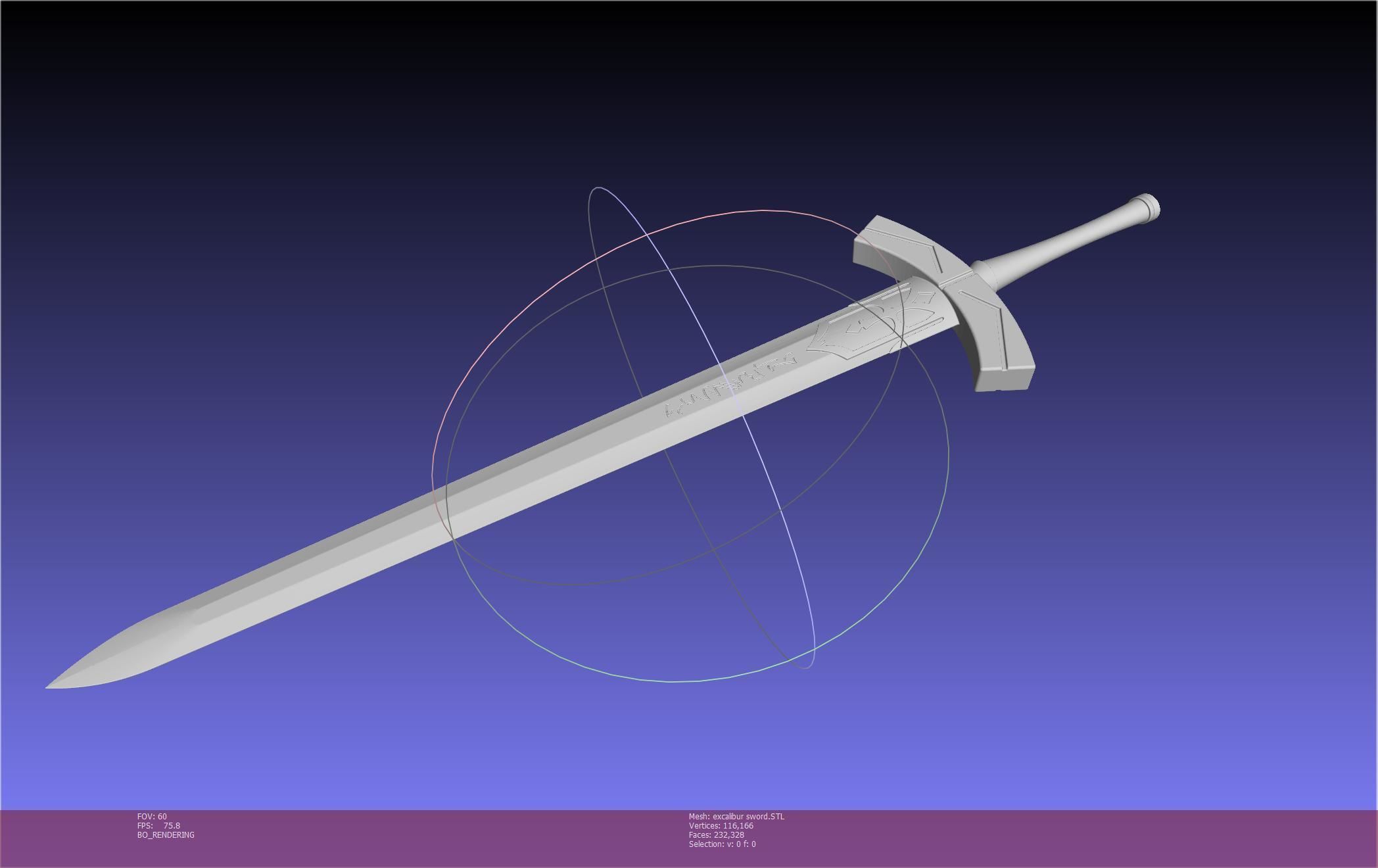 Fate Saber Excalibur Sword Printable Assembly 3D print model_110