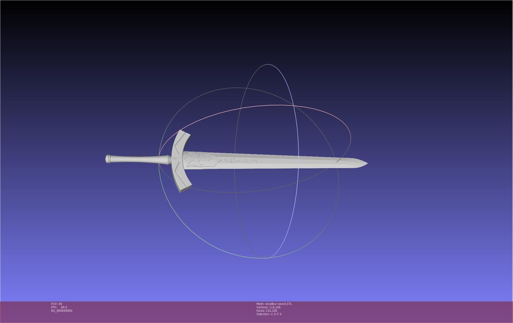 Fate Saber Excalibur Sword Printable Assembly 3D print model_18