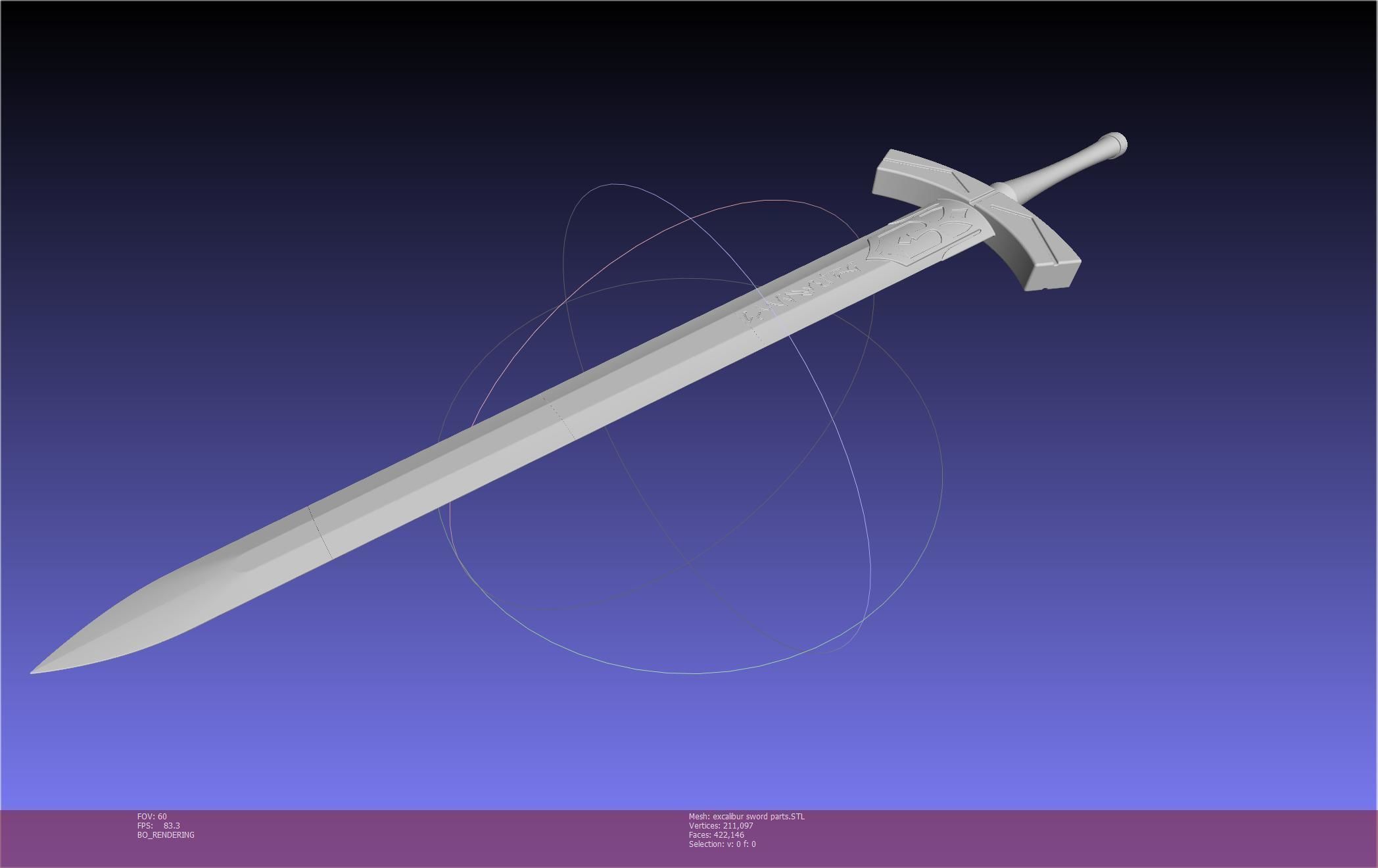 Fate Saber Excalibur Sword Printable Assembly 3D print model_122