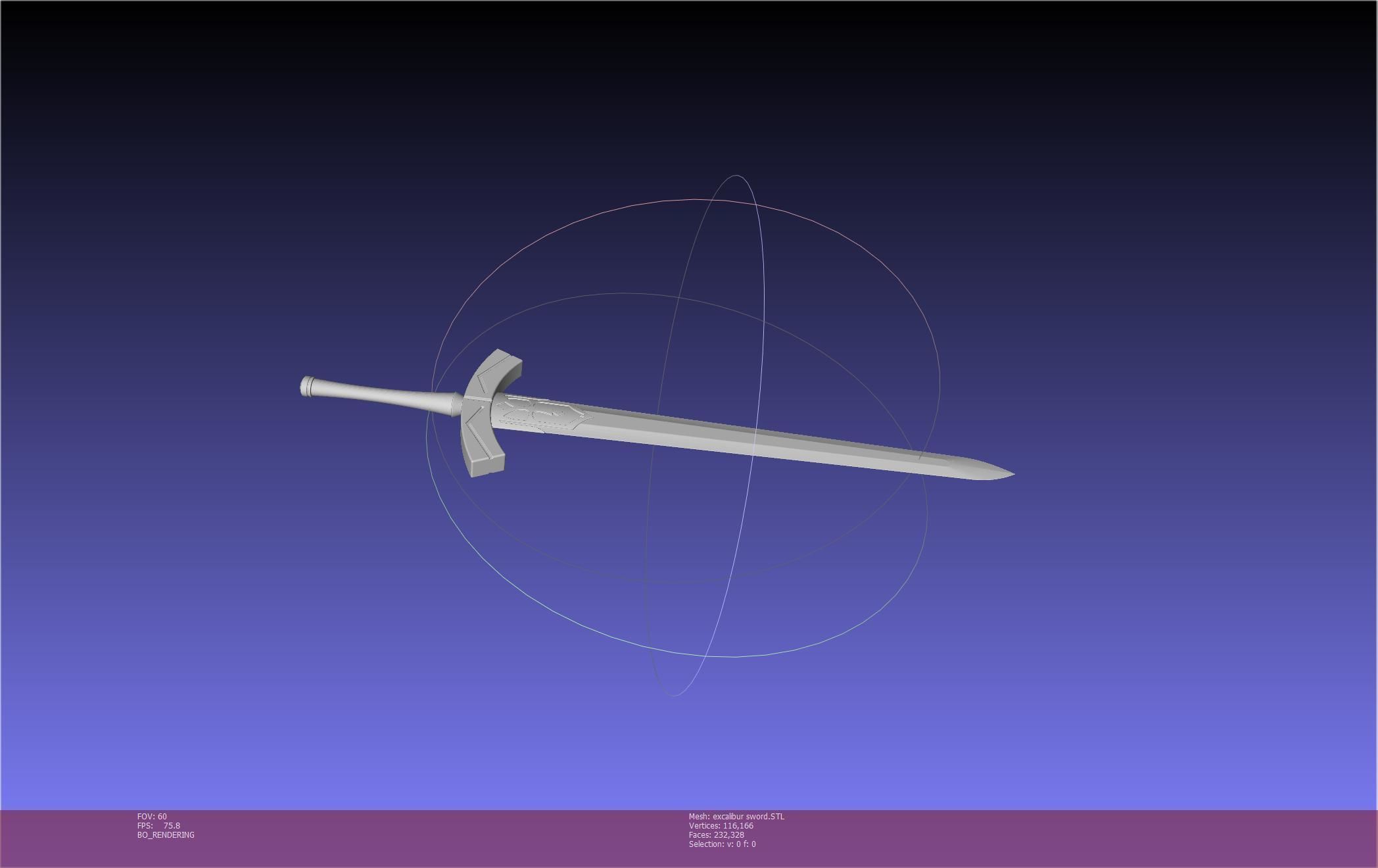 Fate Saber Excalibur Sword Printable Assembly 3D print model_35