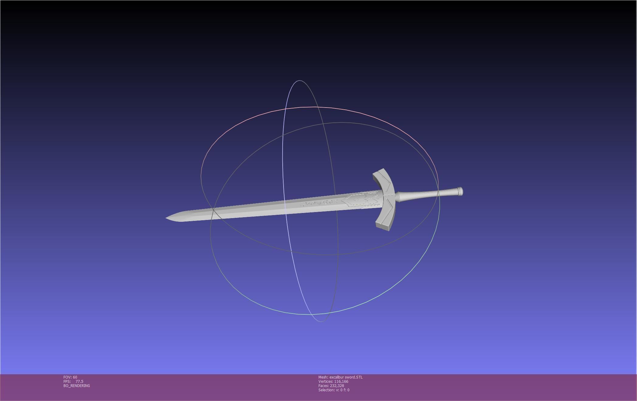 Fate Saber Excalibur Sword Printable Assembly 3D print model_71