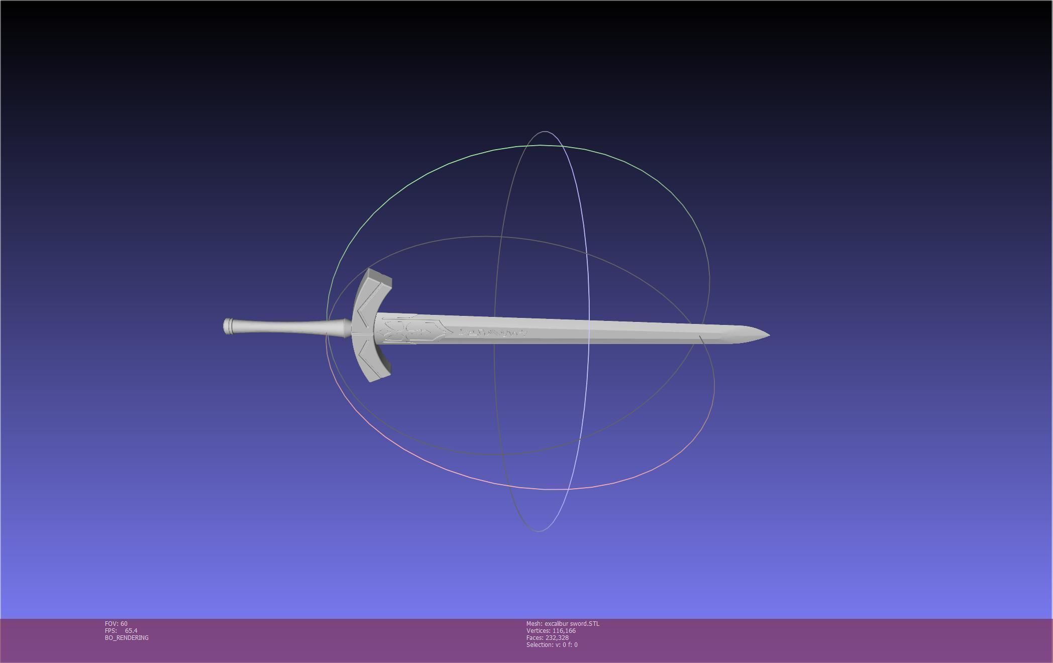 Fate Saber Excalibur Sword Printable Assembly 3D print model_27
