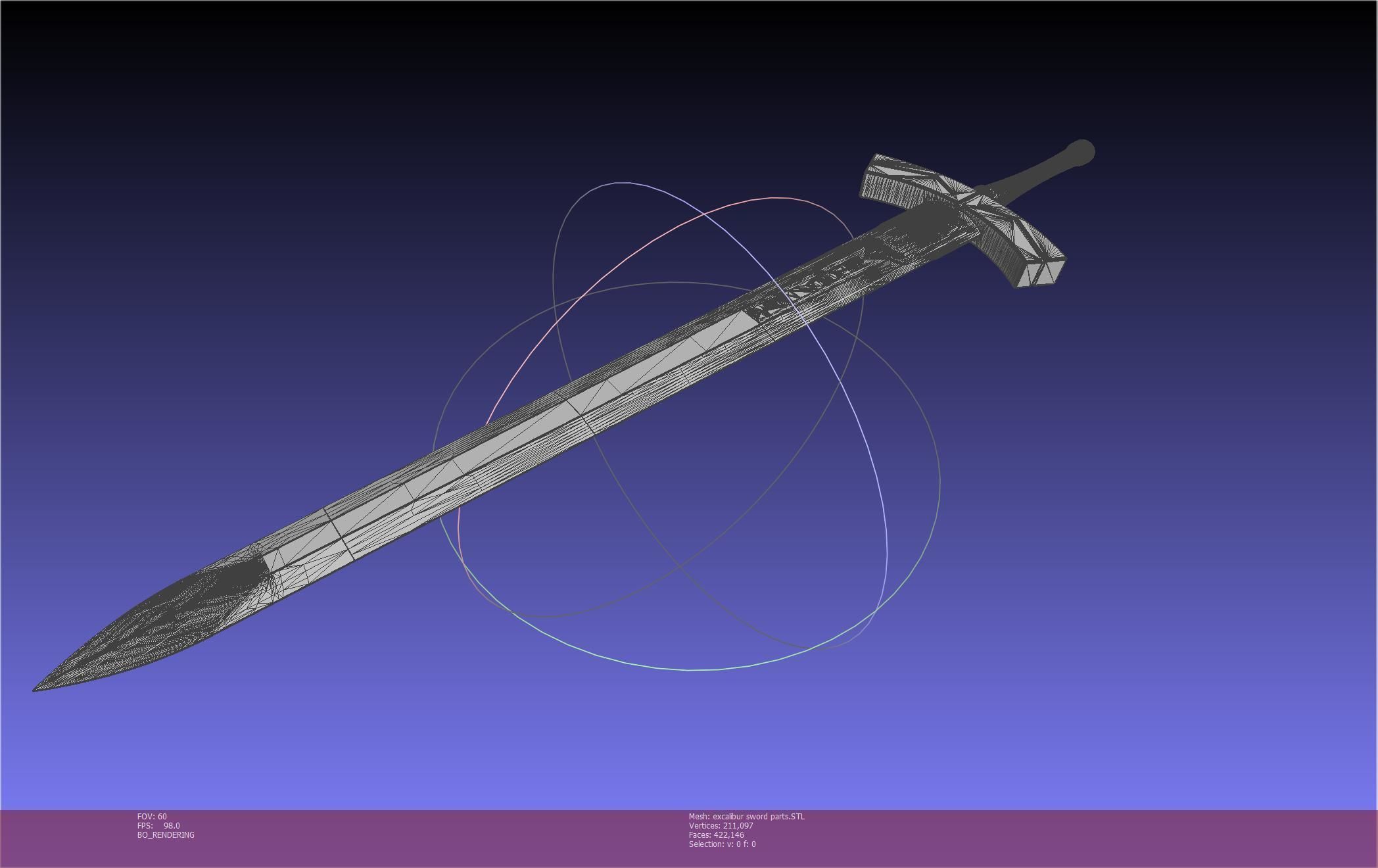 Fate Saber Excalibur Sword Printable Assembly 3D print model_3