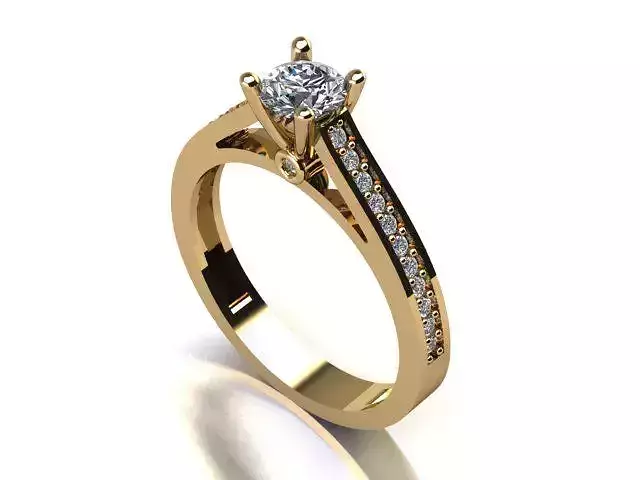  Engagement Rings Solitaire Ring R00010 3D print model