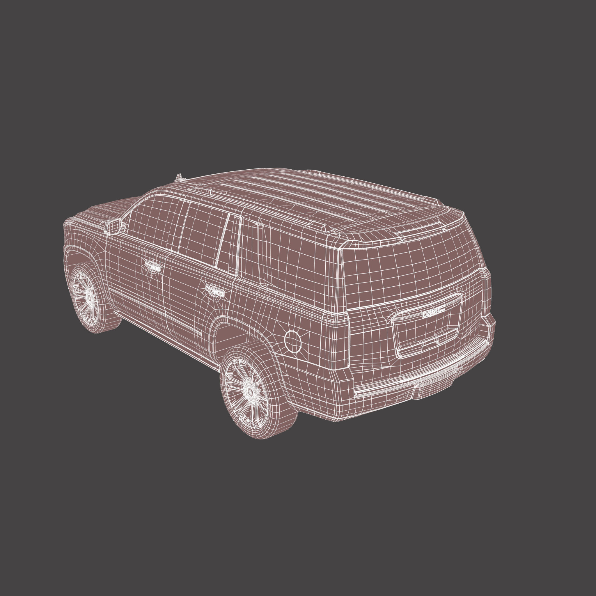 GMC Yukon SUV 2018 Low-poly 3D model_10