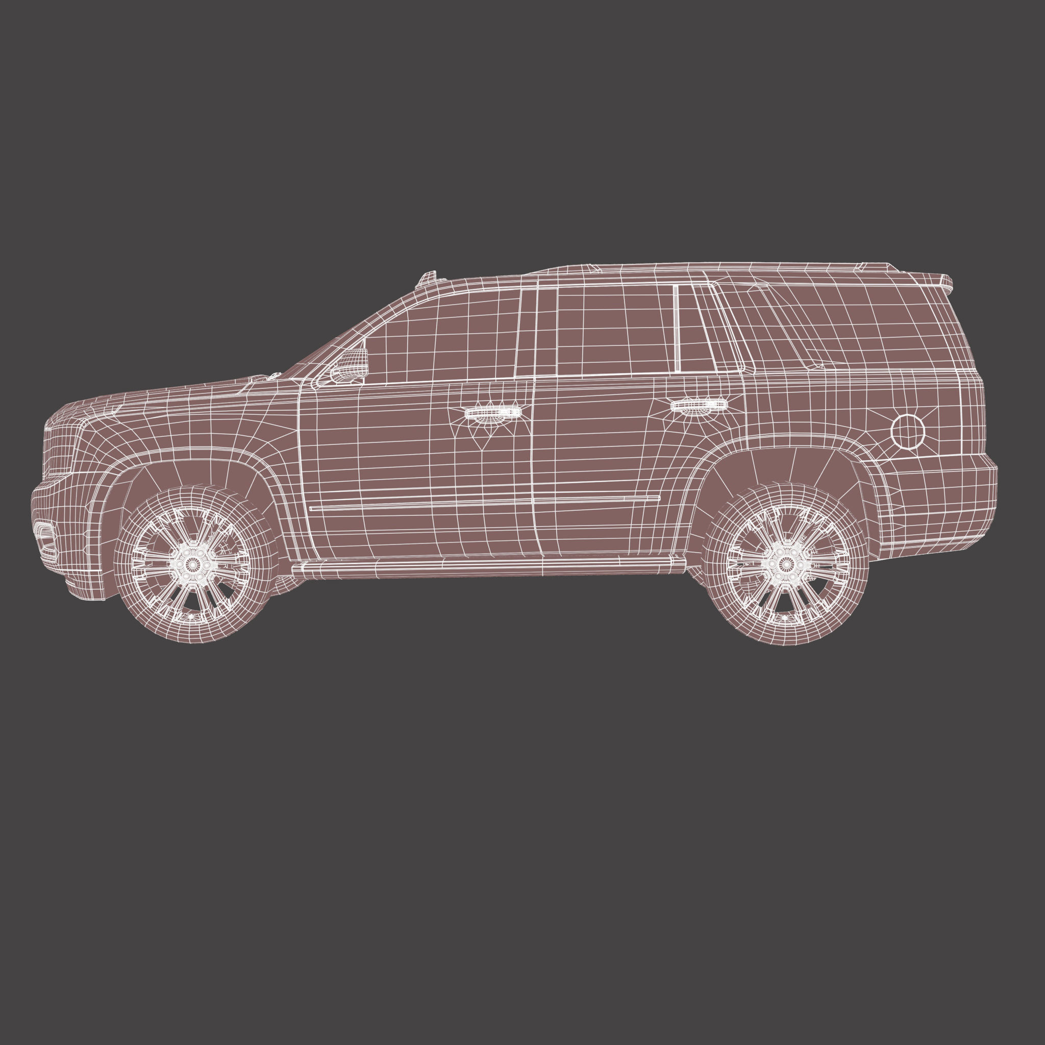 GMC Yukon SUV 2018 Low-poly 3D model_11