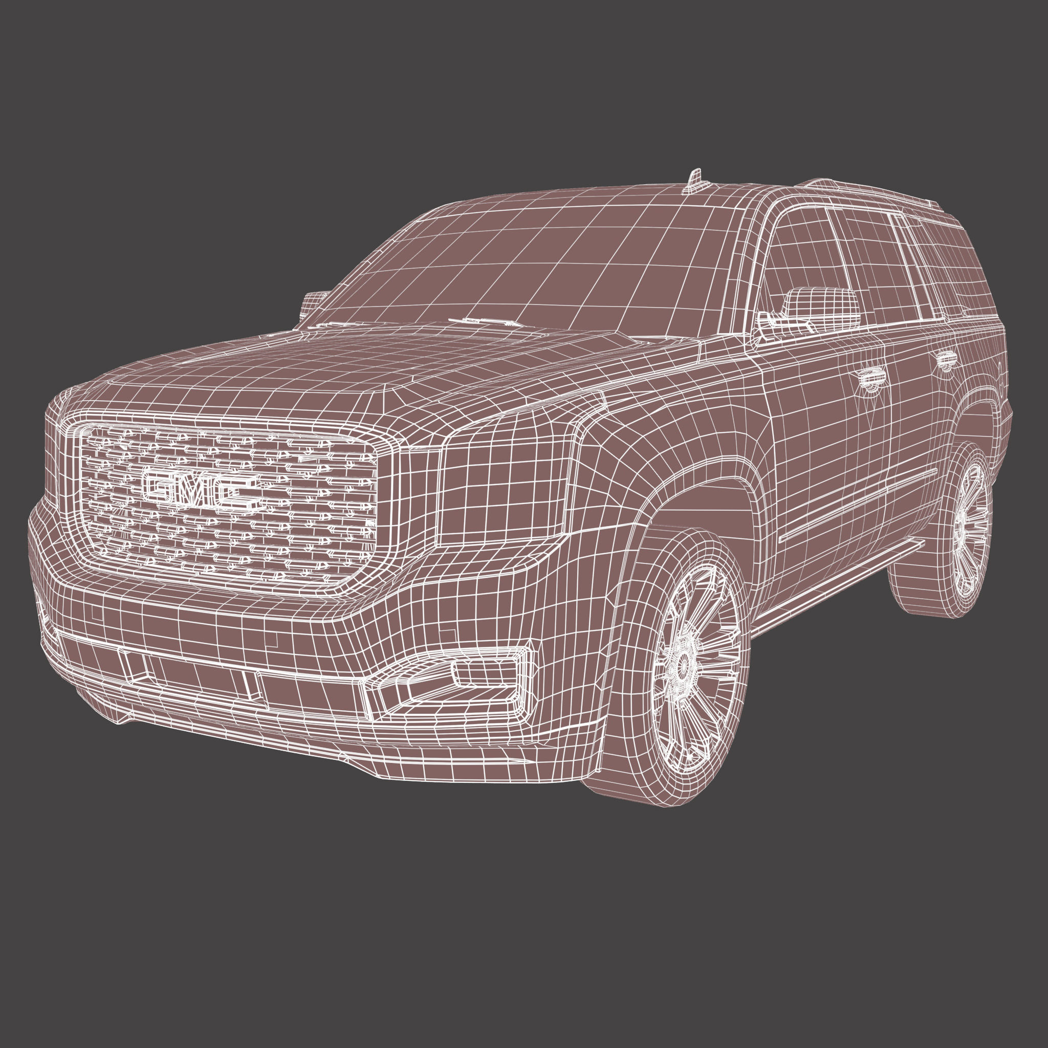 GMC Yukon SUV 2018 Low-poly 3D model_7