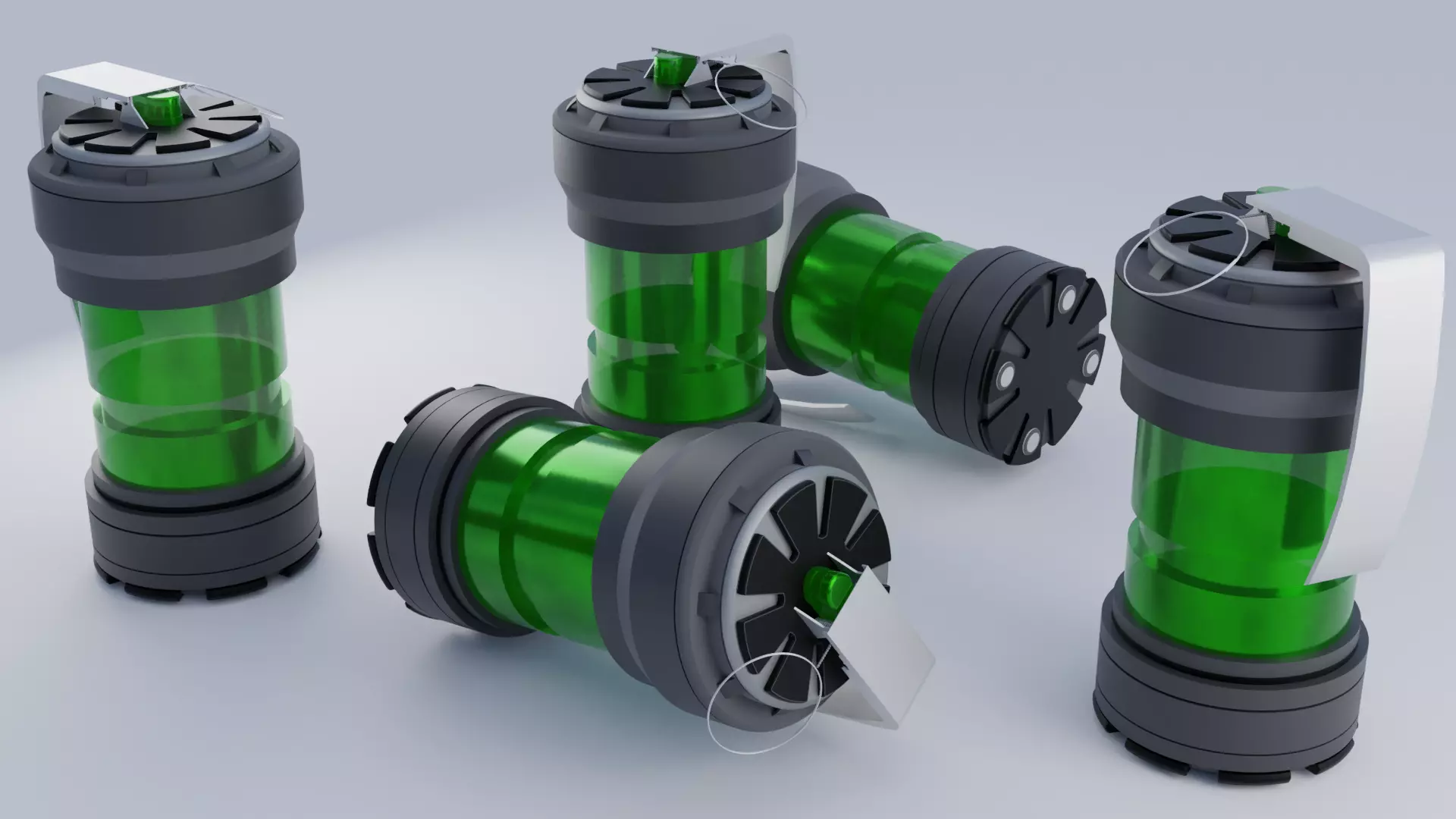 Futuristic Atom Bomb Free low-poly 3D model