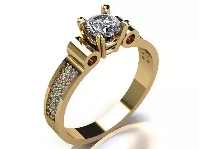  Engagement Rings Solitaire Ring R00013 3D print model