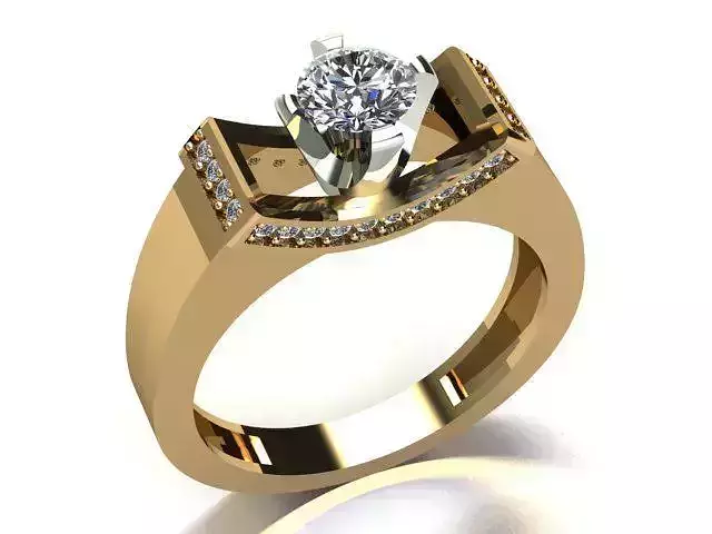  Engagement Rings Solitaire Ring R00014 3D print model