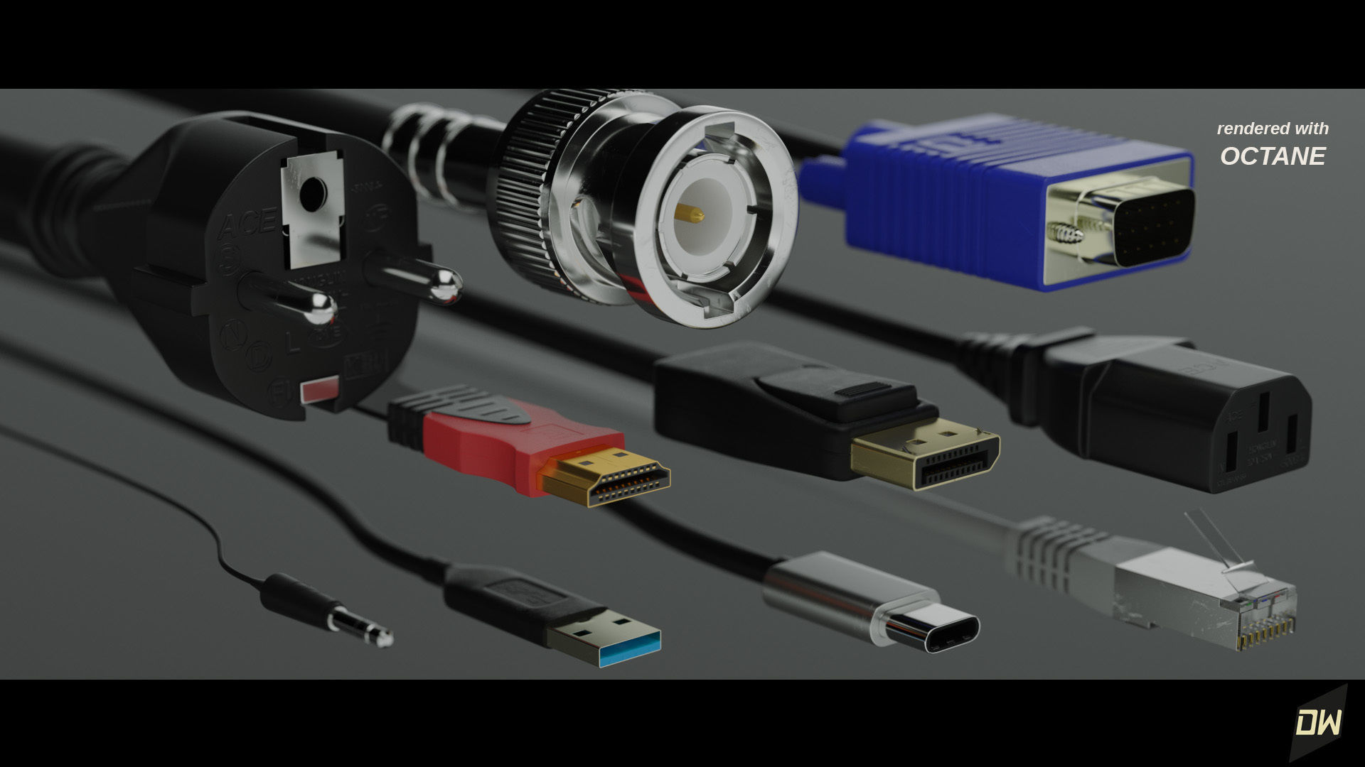 Cable plugs Volume 1 3D model_9
