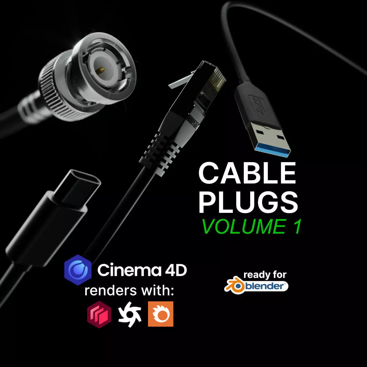 Cable plugs Volume 1 3D model_0